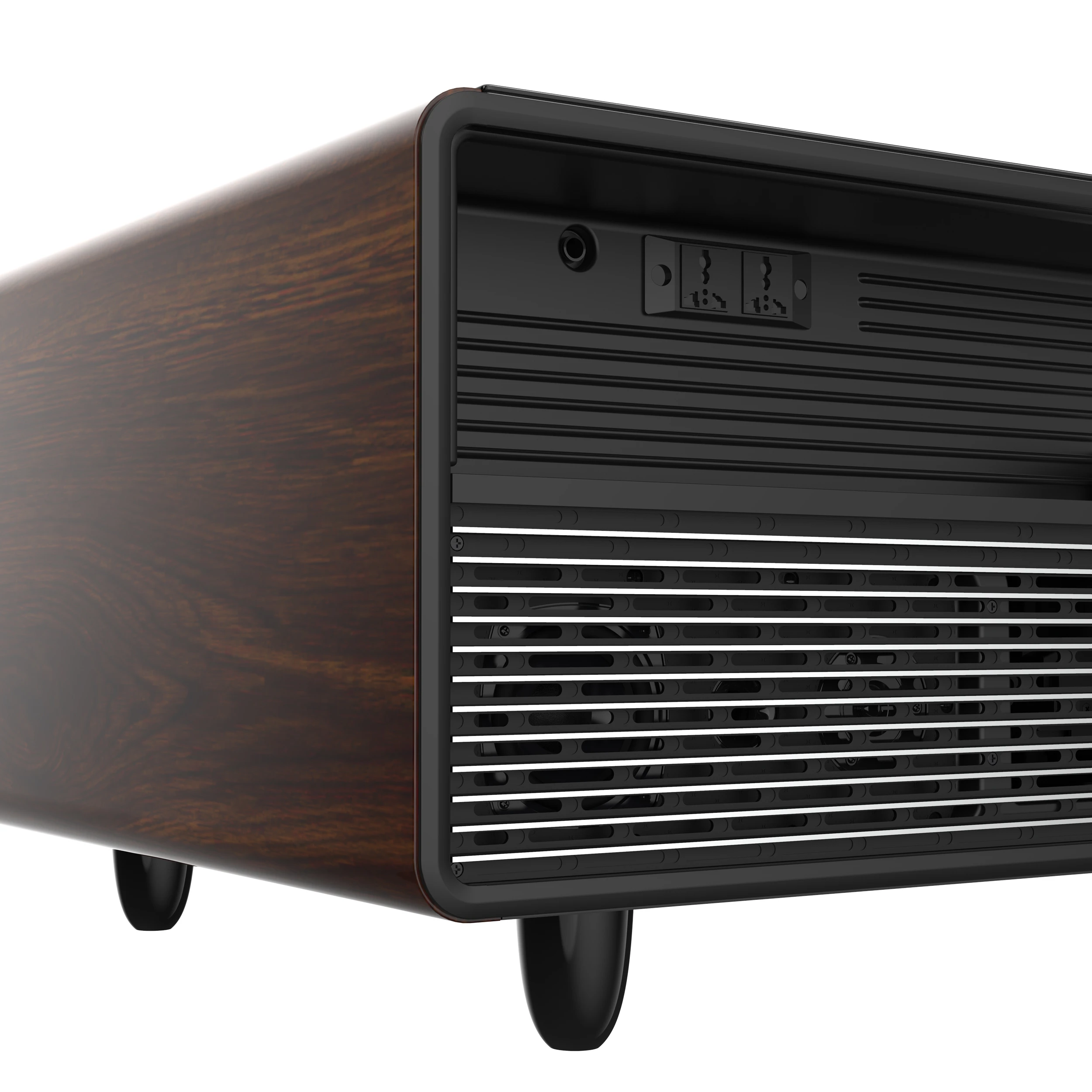Evoluto Tavolo 51-Inch Smart Coffee Table with Wood-Accent Sides – Dual Cooling Zones, Wireless Charging Pad & Built-In Bluetooth Speakers FCTFR700651WD
