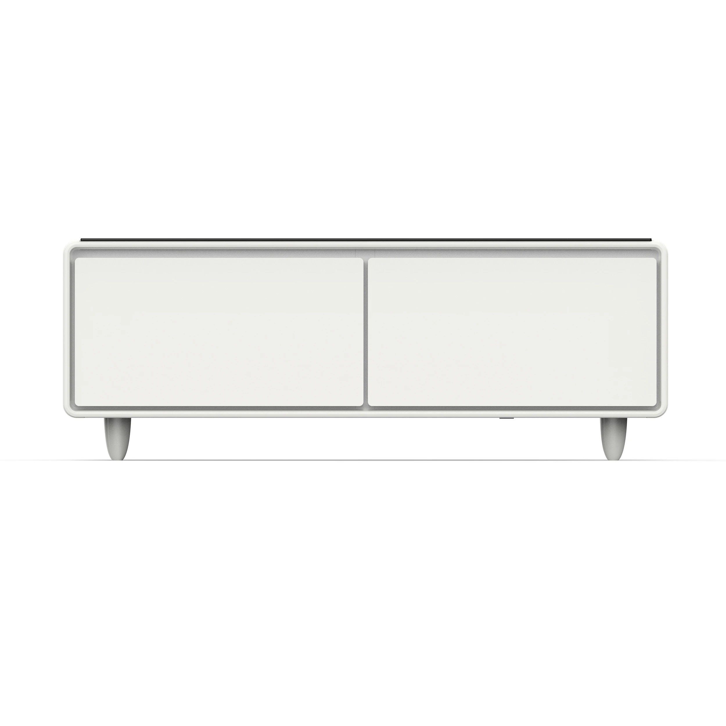 Evoluto Tavolo 51-Inch White Smart Coffee Table – Dual Refrigerator Drawers, Bluetooth 5.0 Audio, Wireless Charging & RGB Ambient Light FCTFR700651WHT