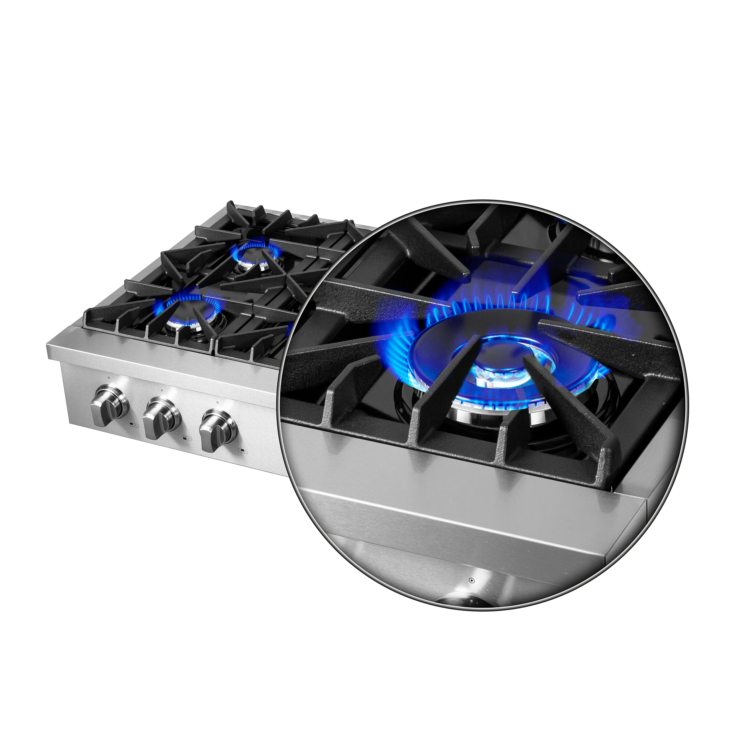 Cossato Alta Qualita 36-Inch Pro-Style Gas Rangetop, , 6 Sealed Burners, 83,000 BTU Total Output, Continuous Cast Iron Grates FCTGS573736