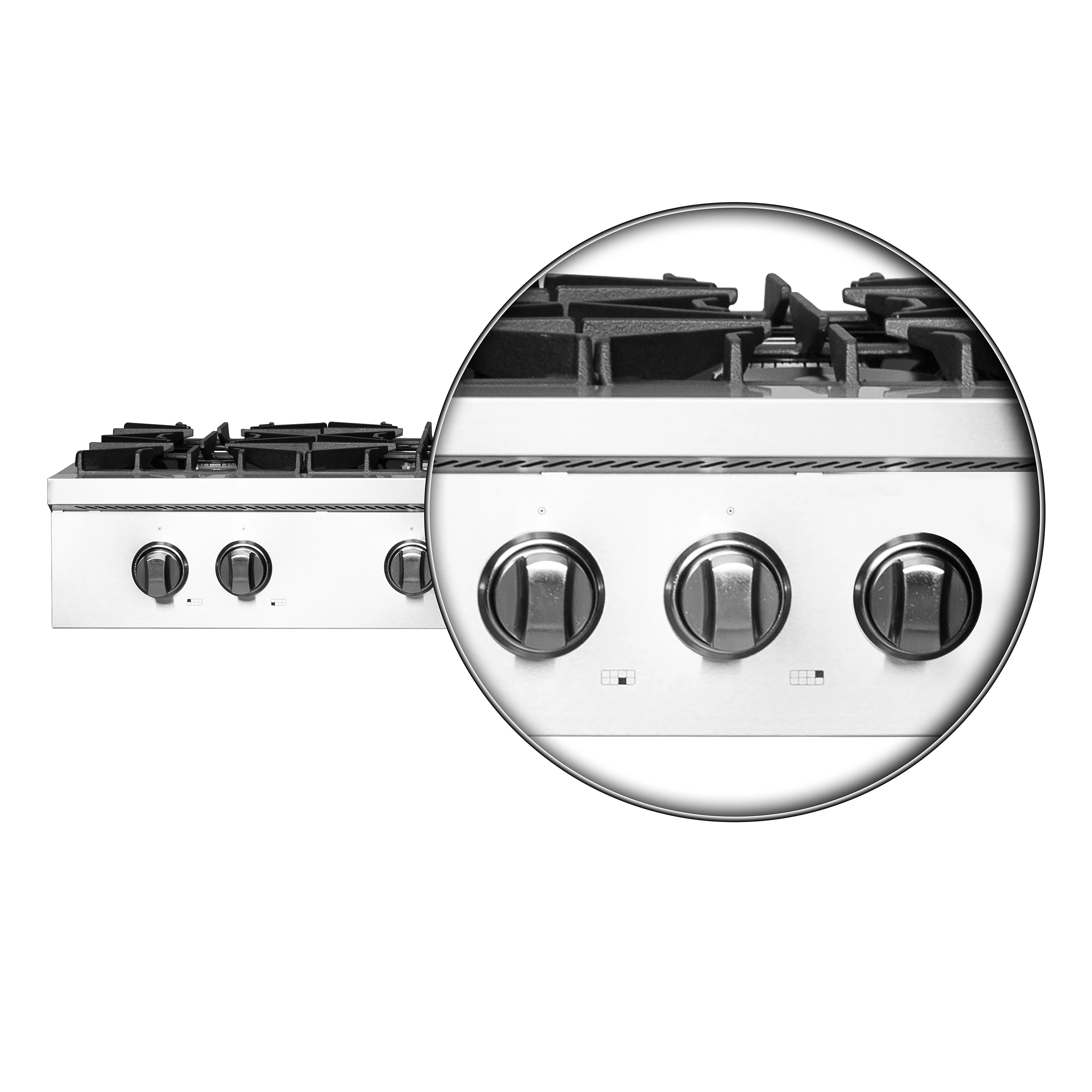 Cossato Alta Qualita 48-Inch Pro-Style Gas Rangetop, , 8 Sealed Burners, 107,000 BTU Total Output, Continuous Cast Iron Grates FCTGS573748