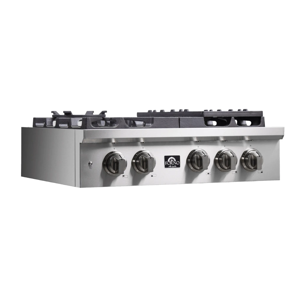 Spezia Alta Qualita 30-Inch Pro-Style Gas Rangetop, , 5 Sealed Burners, Continuous Cast Iron Grates, High Heat Output FCTGS575130