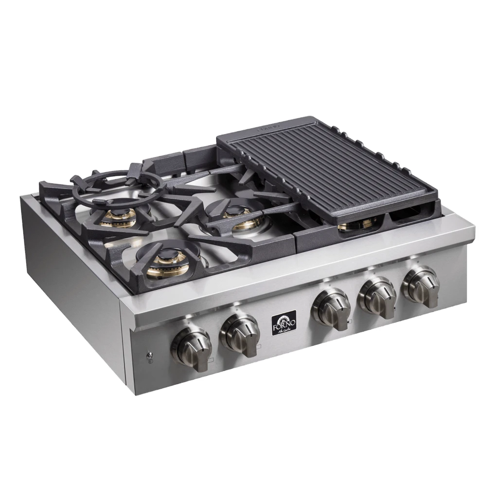 Spezia Alta Qualita 30-Inch Pro-Style Gas Rangetop, , 5 Sealed Burners, Continuous Cast Iron Grates, High Heat Output FCTGS575130