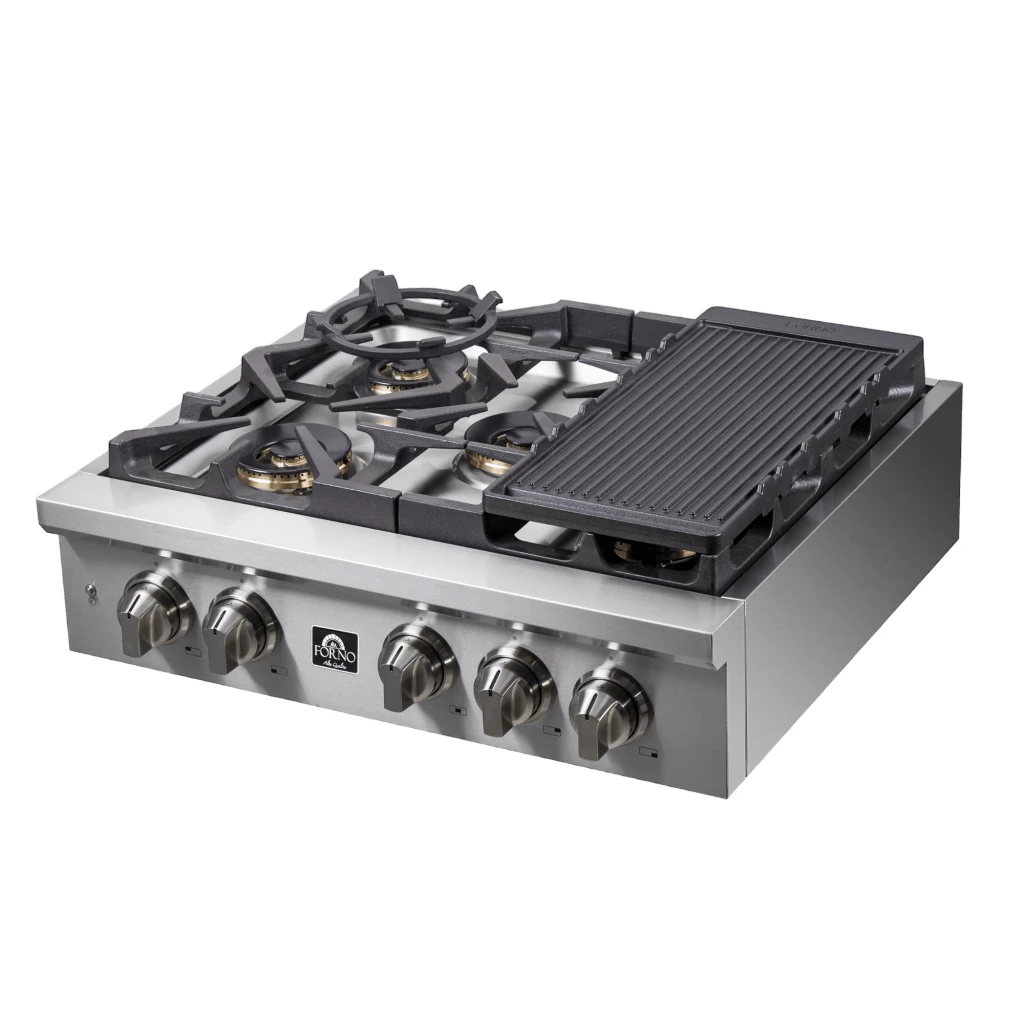 Spezia Alta Qualita 30-Inch Pro-Style Gas Rangetop, , 5 Sealed Burners, Continuous Cast Iron Grates, High Heat Output FCTGS575130