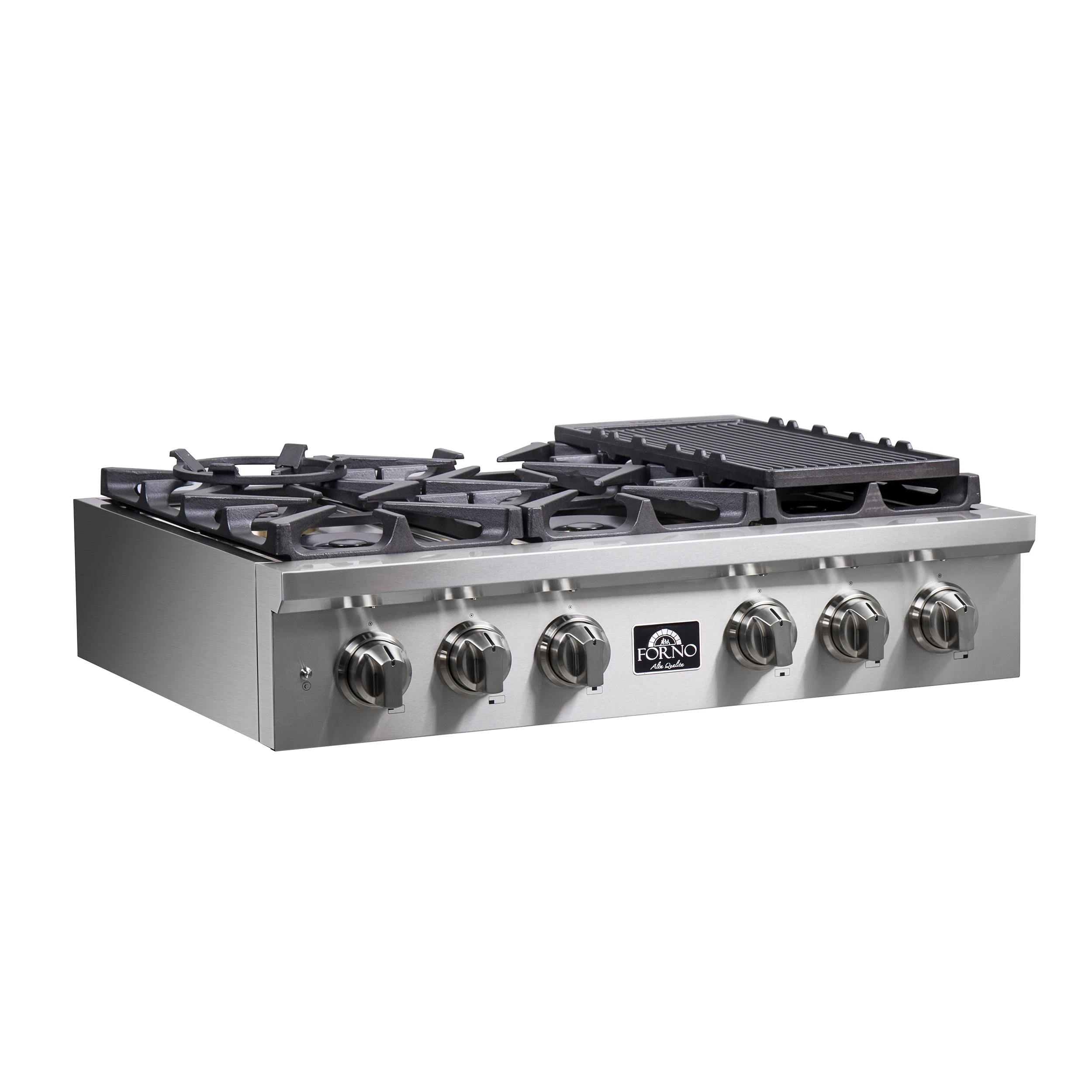 Spezia Alta Qualita 36-Inch Pro-Style Gas Rangetop, , 6 Sealed Burners, Continuous Cast Iron Grates, High Heat Output FCTGS575136