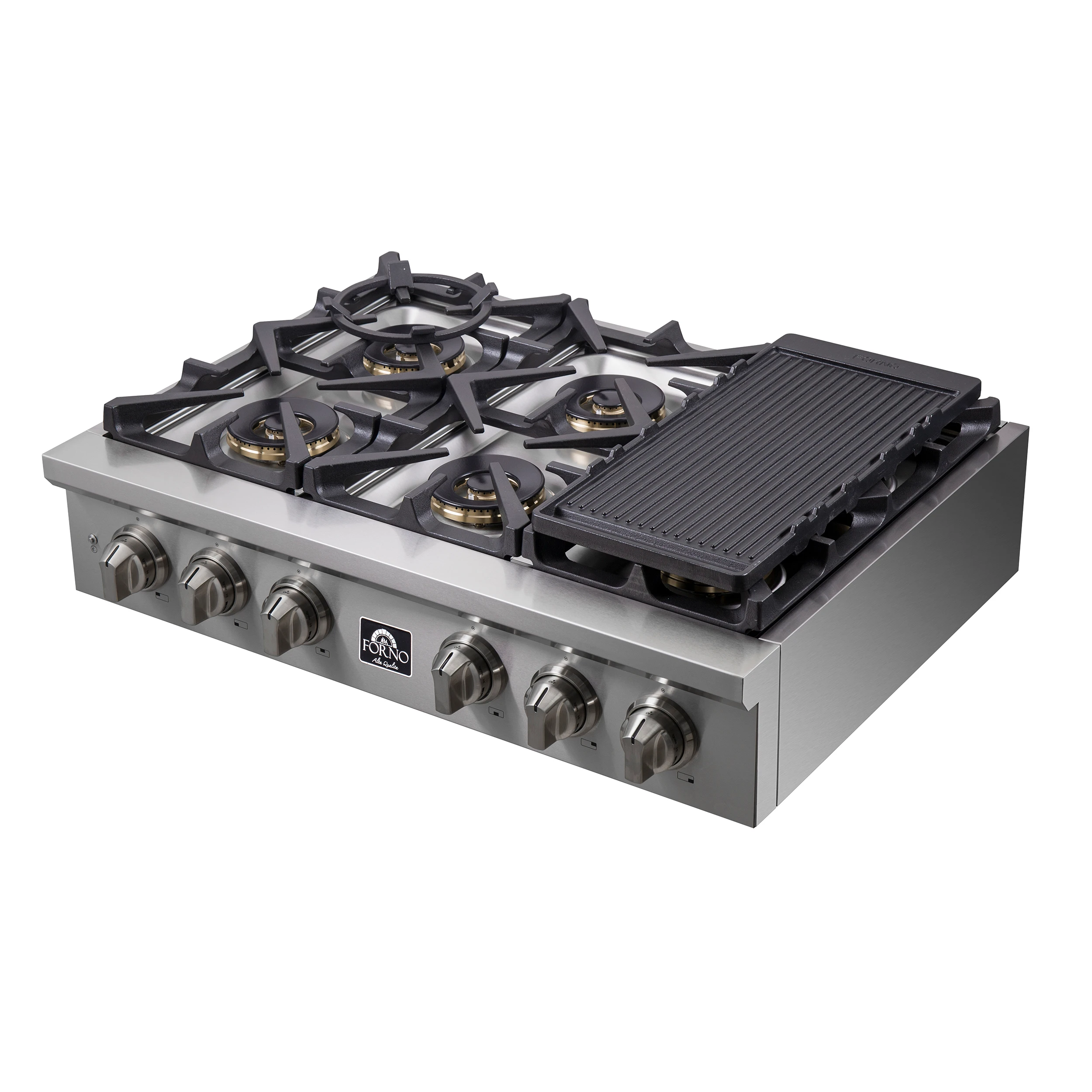 Spezia Alta Qualita 36-Inch Pro-Style Gas Rangetop, , 6 Sealed Burners, Continuous Cast Iron Grates, High Heat Output FCTGS575136
