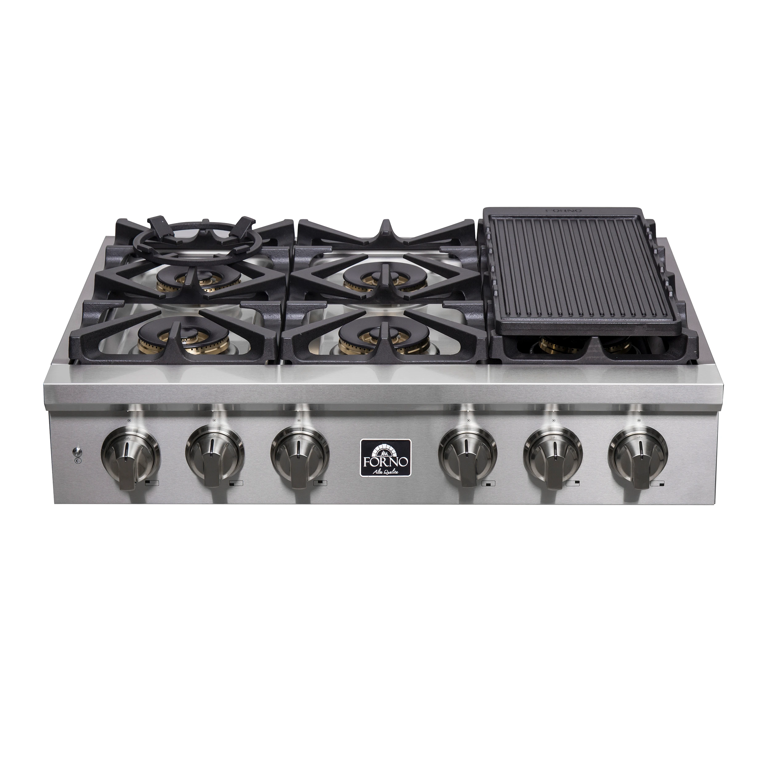 Spezia Alta Qualita 36-Inch Pro-Style Gas Rangetop, , 6 Sealed Burners, Continuous Cast Iron Grates, High Heat Output FCTGS575136