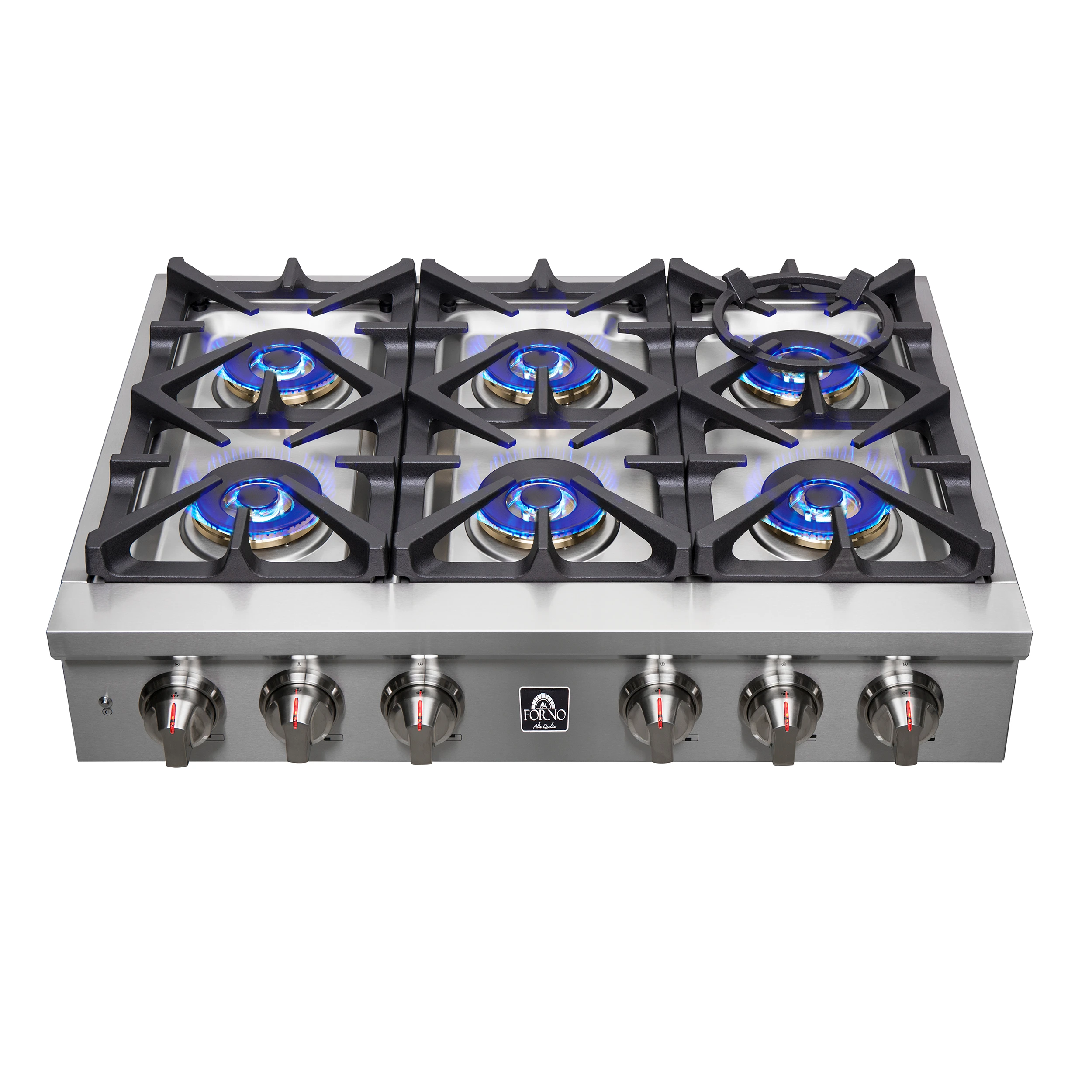 Spezia Alta Qualita 36-Inch Pro-Style Gas Rangetop, , 6 Sealed Burners, Continuous Cast Iron Grates, High Heat Output FCTGS575136