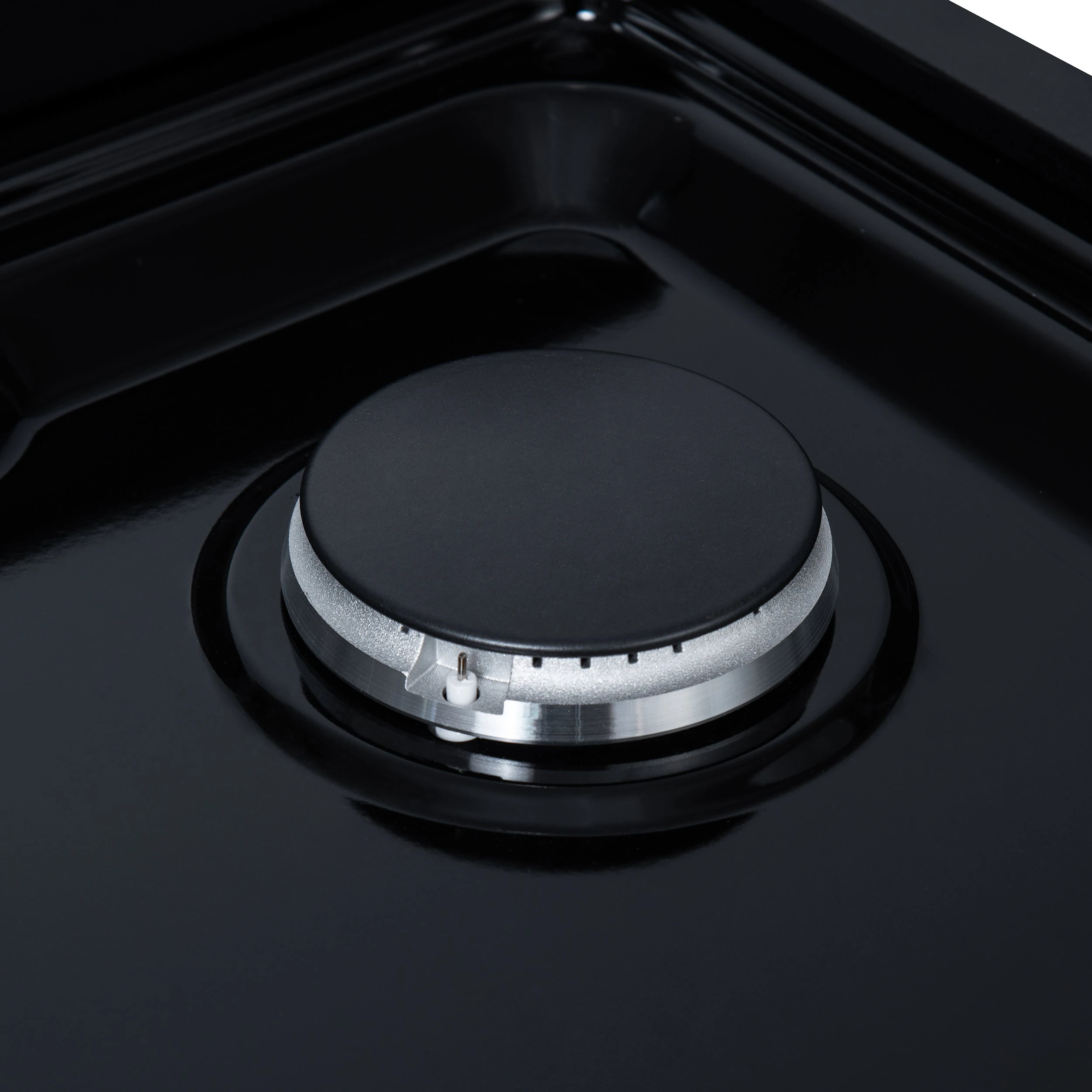 Valente 36" Gas Cooktop in , 6 Sealed burners, 71,000 BUT Output, 1 Antique Brass Dual-Ring Burner, Continuous Cast Iron Grates FCTGS579936CPBLK