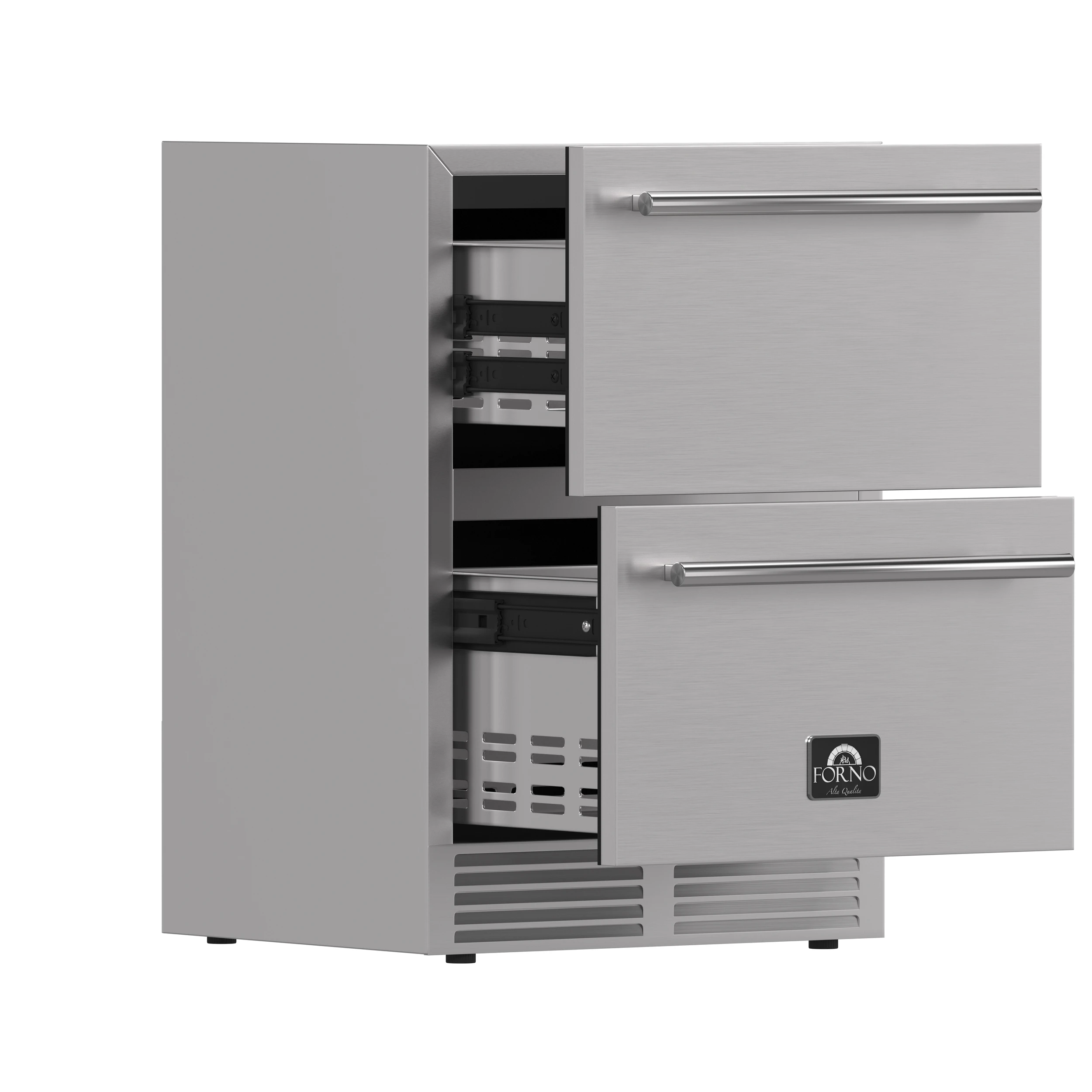 Como 24-Inch Indoor Outdoor Drawer Refrigerator, 4.87 cu.ft, Stainless Steel Interior, Adjustable Shelves, LED Lighting view 4