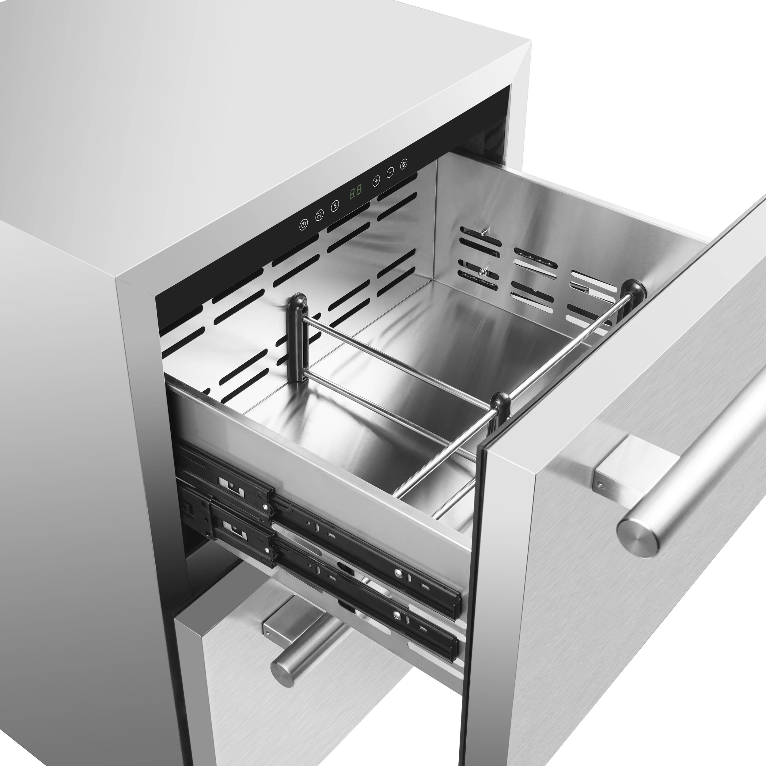 Como 24-Inch Indoor Outdoor Drawer Refrigerator, 4.87 cu.ft, Stainless Steel Interior, Adjustable Shelves, LED Lighting view 6