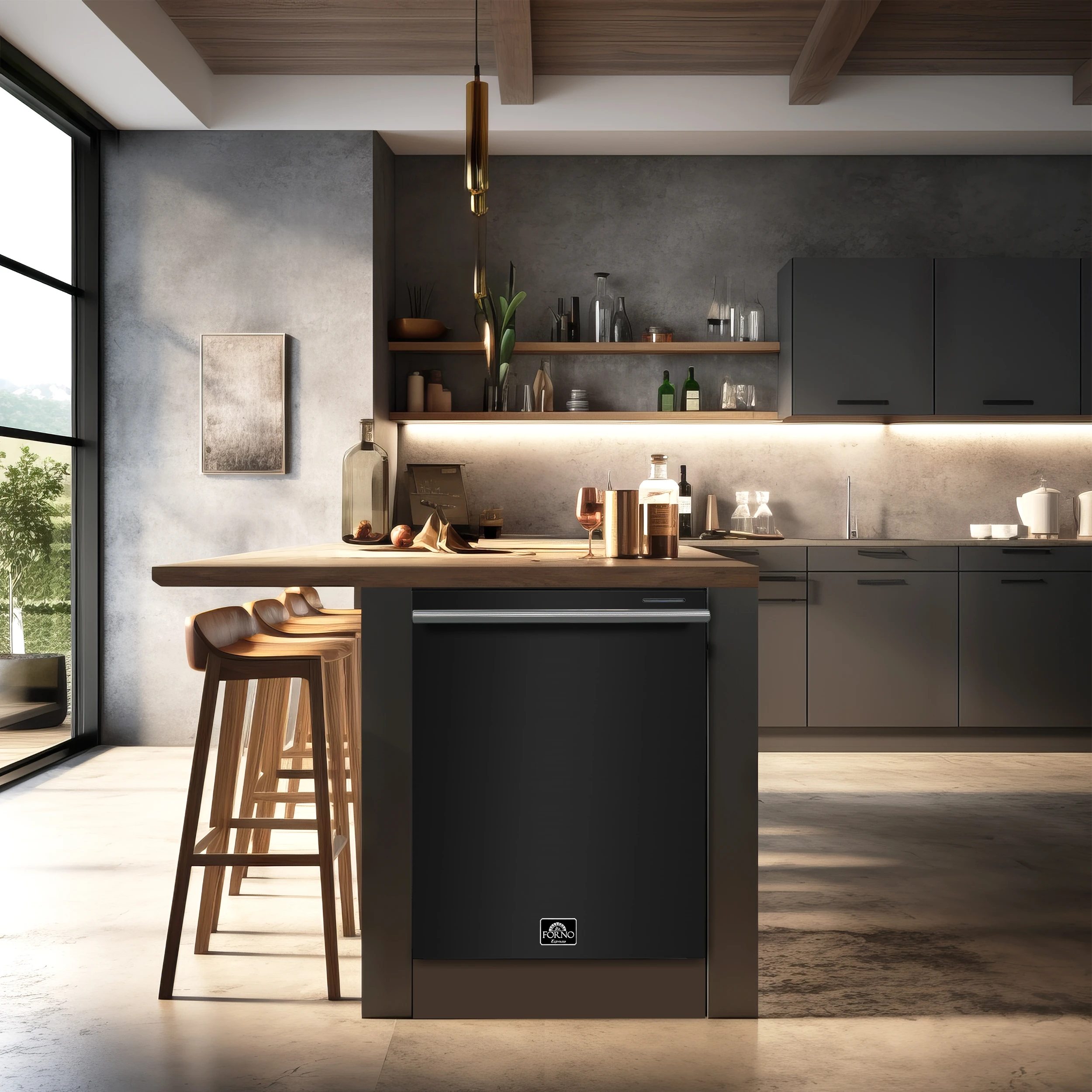 Pozzo 24-Inch Built-In Tall Tub Top Control Dishwasher, , 49 dBA, Soil-Sensing Capable, ENERGY STAR FDWBI806724BLK