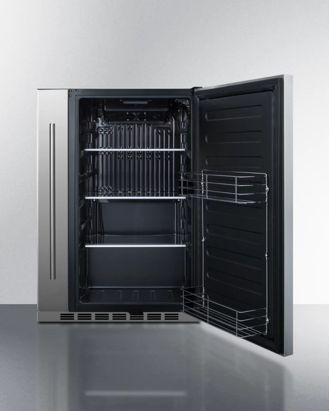 Shallow Depth 24" Wide Built-In All-Refrigerator With Slide-Out Storage Compartment FF19524