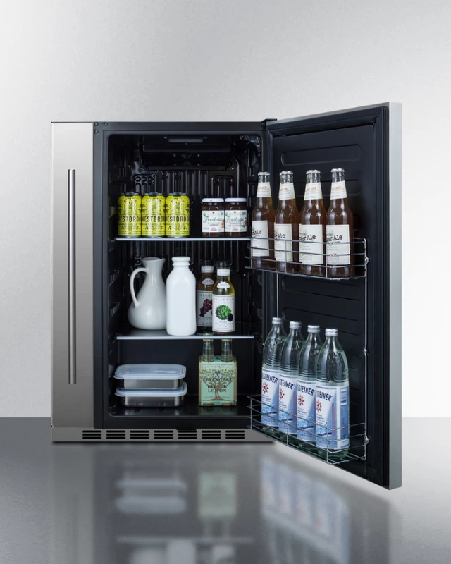 Shallow Depth 24" Wide Built-In All-Refrigerator With Slide-Out Storage Compartment FF19524