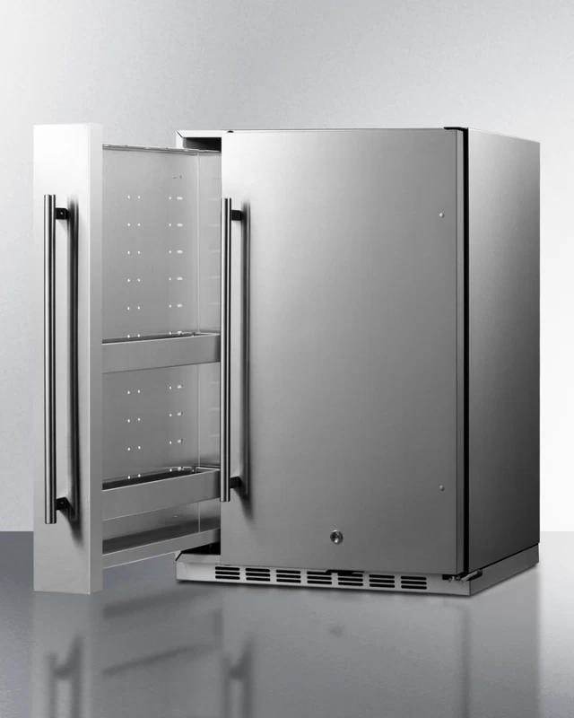 Shallow Depth 24" Wide Built-In All-Refrigerator With Slide-Out Storage Compartment FF19524