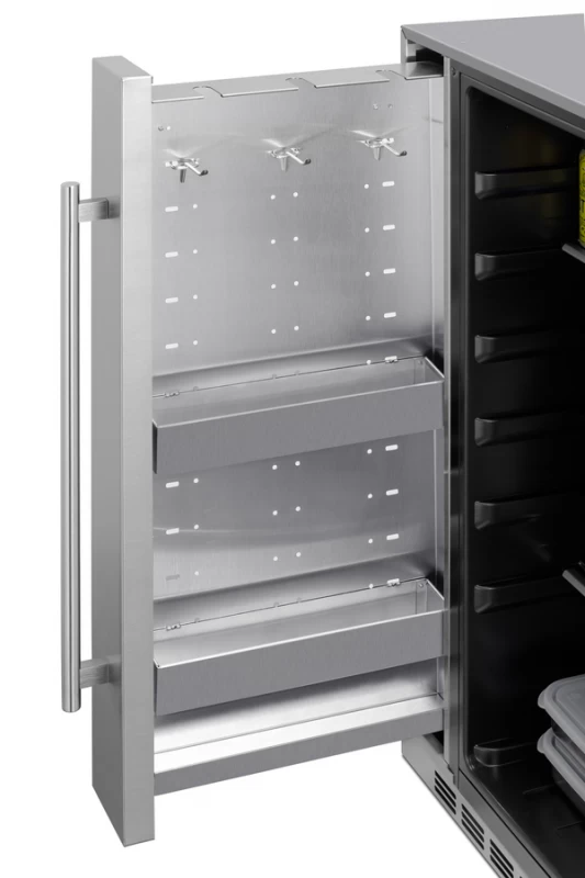 Shallow Depth 24" Wide Built-In All-Refrigerator With Slide-Out Storage Compartment FF19524