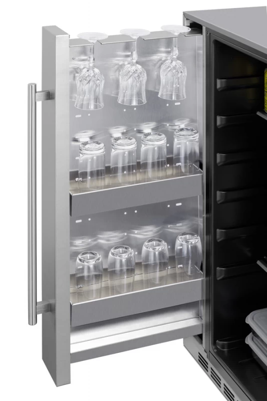 Shallow Depth 24" Wide Built-In All-Refrigerator With Slide-Out Storage Compartment FF19524