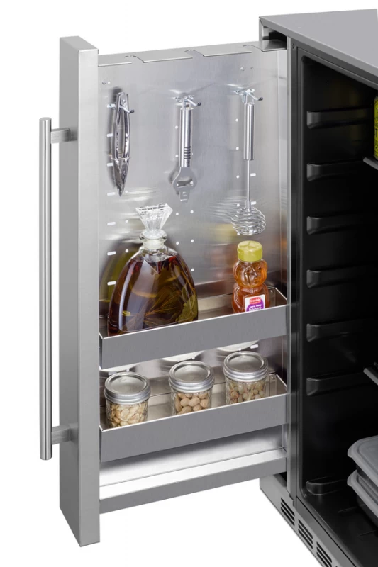 Shallow Depth 24" Wide Built-In All-Refrigerator With Slide-Out Storage Compartment FF19524