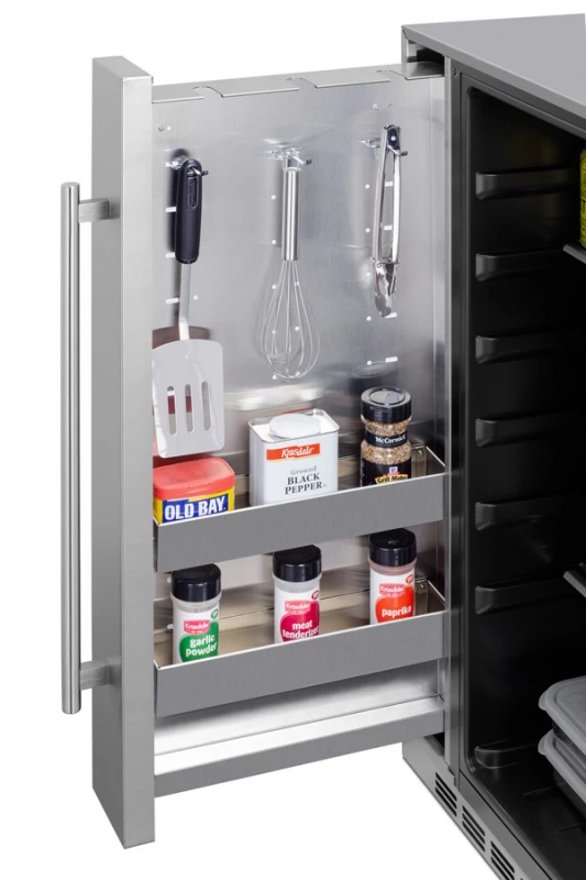 Shallow Depth 24" Wide Built-In All-Refrigerator With Slide-Out Storage Compartment FF19524