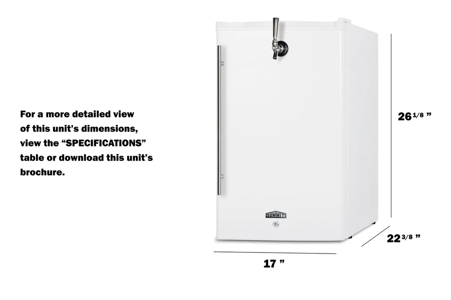 17" Wide Tabletop Front Tap Beer Kegerator FF31L7FRTP