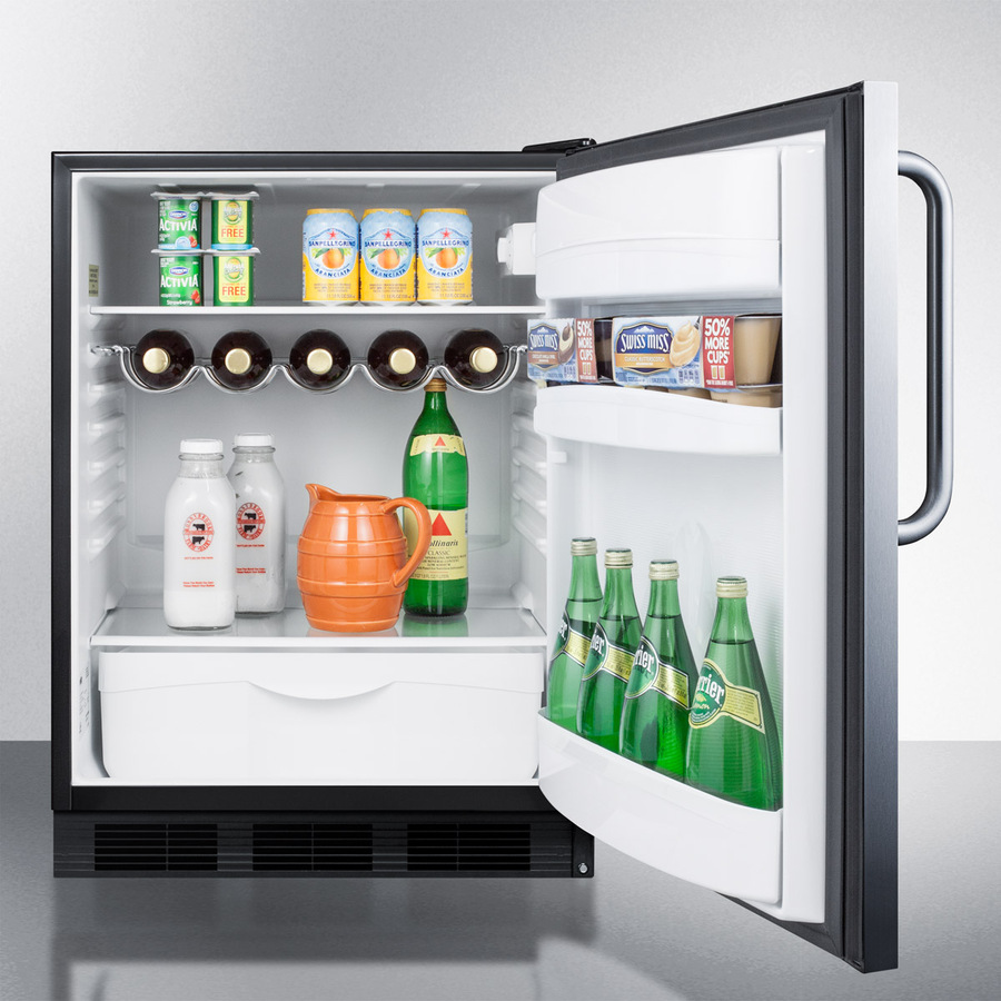 24" Wide All-Refrigerator, ADA Compliant FF63BKSSTBADA