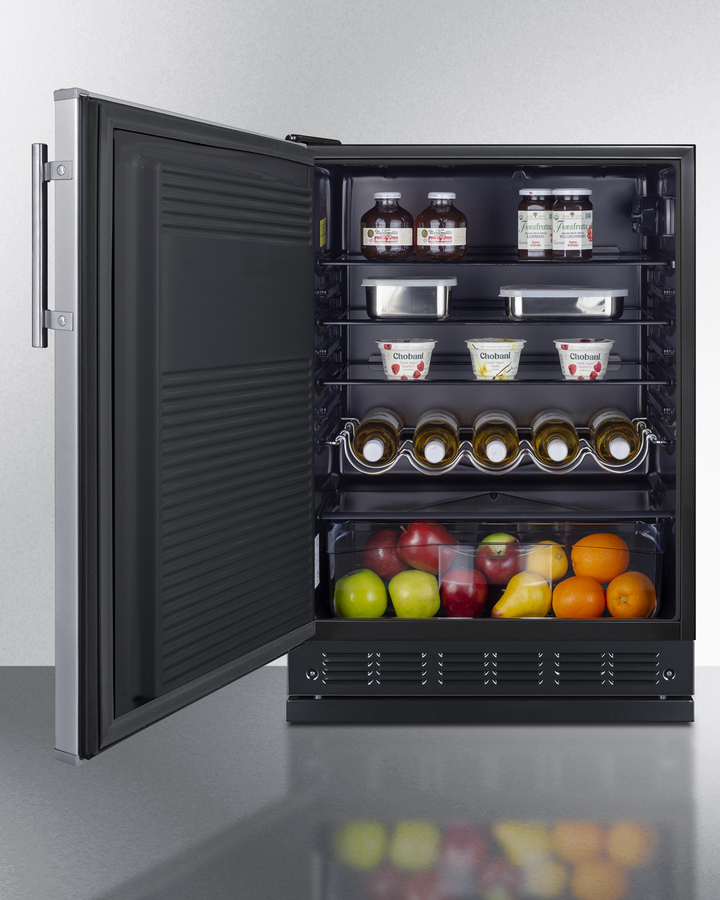 24" Wide All-Refrigerator (Right Hinge) FF708BLSSRSLHD