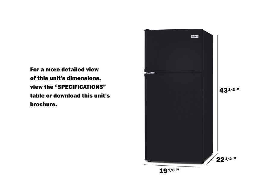 19" Wide Top Mount Refrigerator-Freezer FF713BLHD