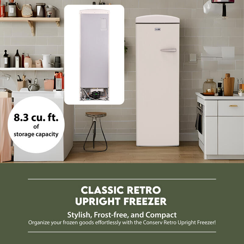 Conserv 8.3cf Classic Retro Upright Freezer Frost Free 24 FF830C