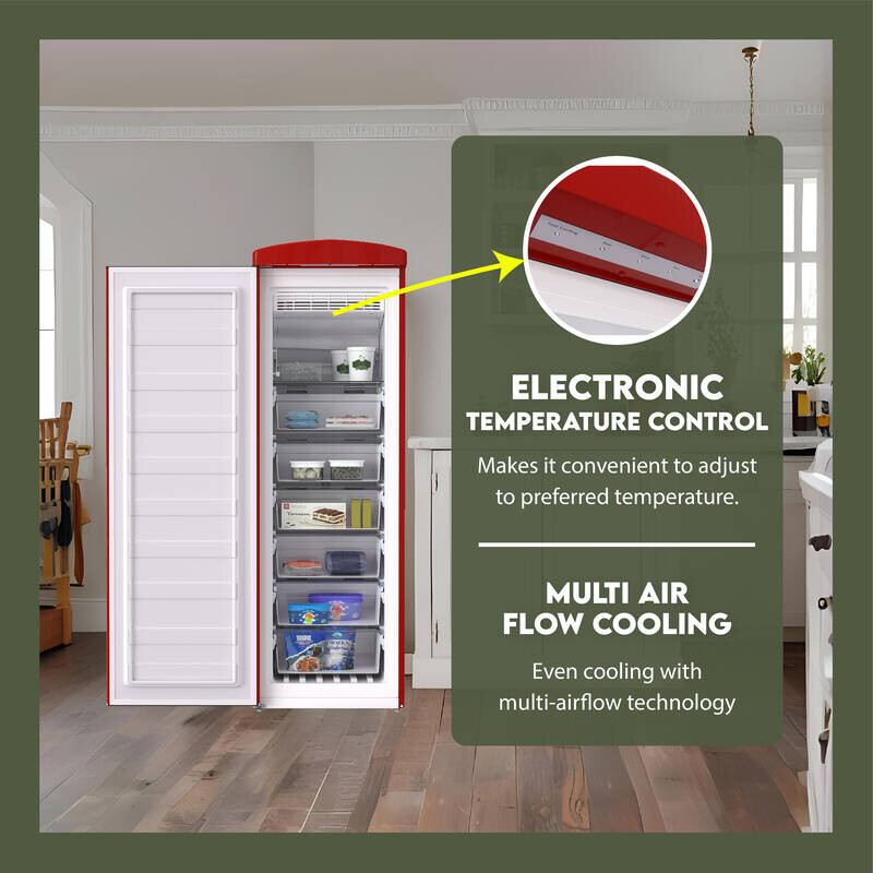 Conserv 8.3cf Classic Retro Upright Freezer Frost Free 24 FF830R, product image 4 of 15