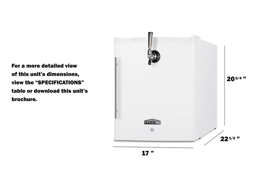 17" Wide Tabletop Front Tap Coffee Kegerator FFAR25L7FRTPC