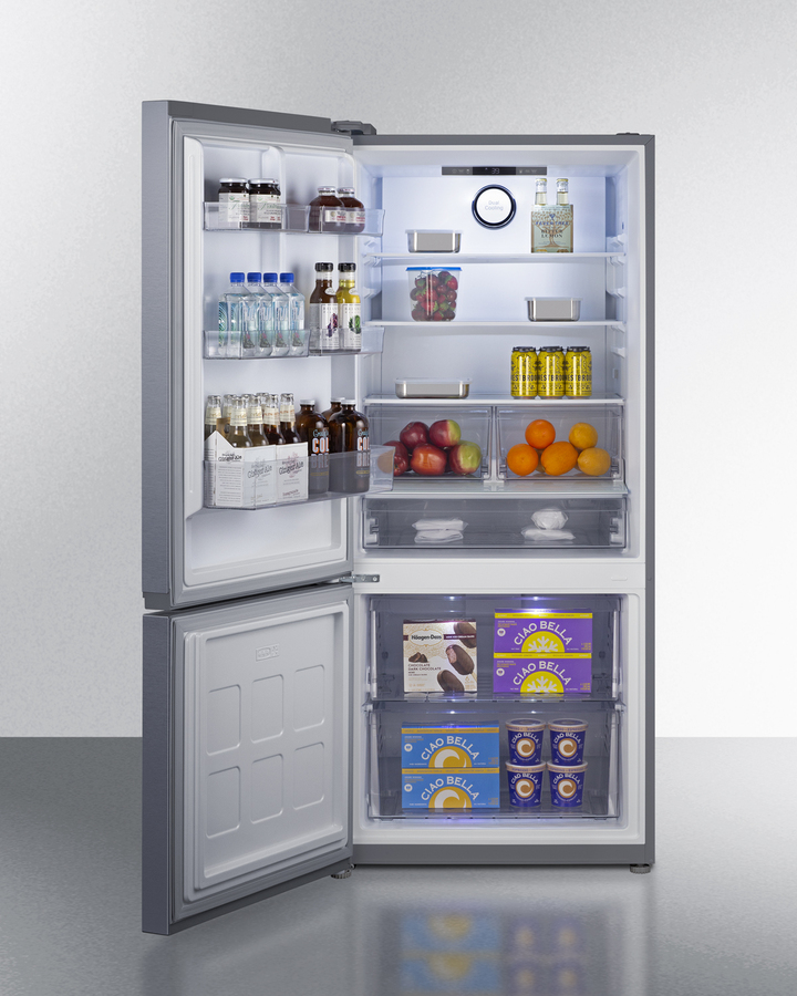 30" Wide Bottom-Mount Refrigerator-Freezer, Counter Depth view 4