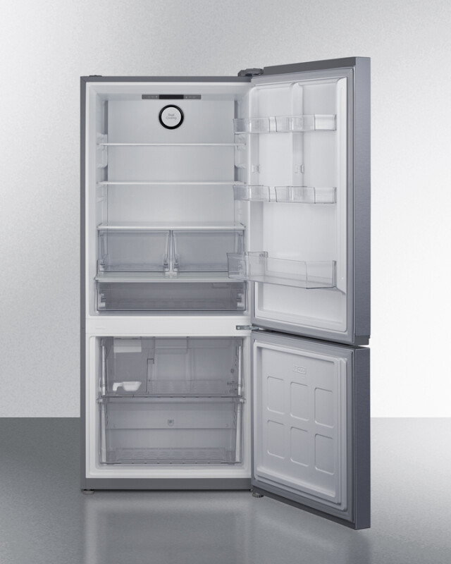 30" Wide Bottom Freezer Refrigerator with Icemaker, Counter Depth view 2