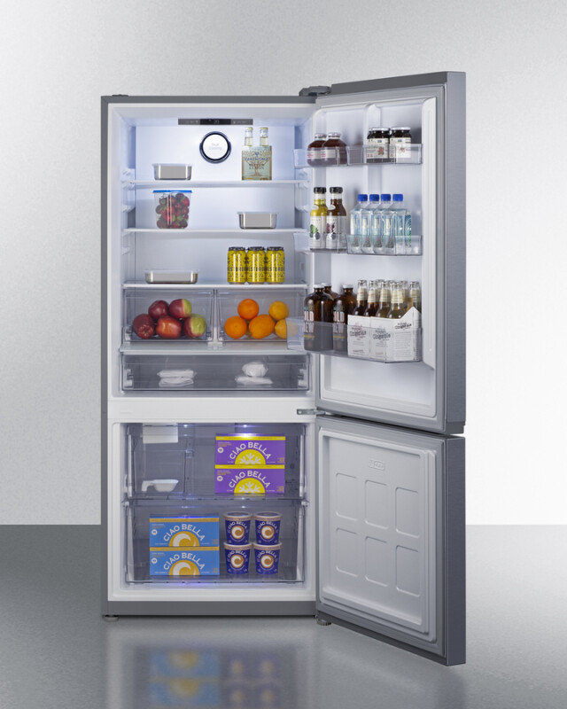 30" Wide Bottom Freezer Refrigerator with Icemaker, Counter Depth view 4