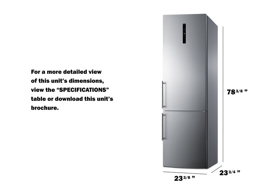 24" Wide Bottom Freezer Refrigerator view 3