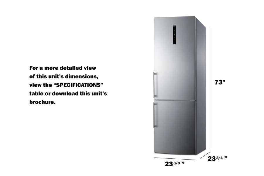 24" Wide Bottom Freezer Refrigerator view 3