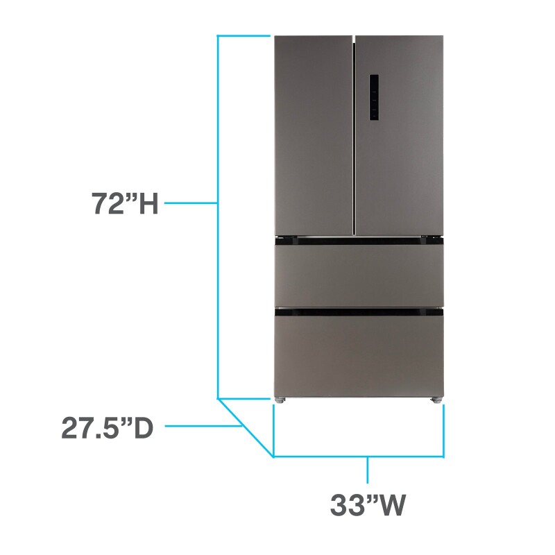 Avanti Frost Free French Door Refrigerator, 18.0 cu. ft. FFFDD18L3S, product image 2 of 6