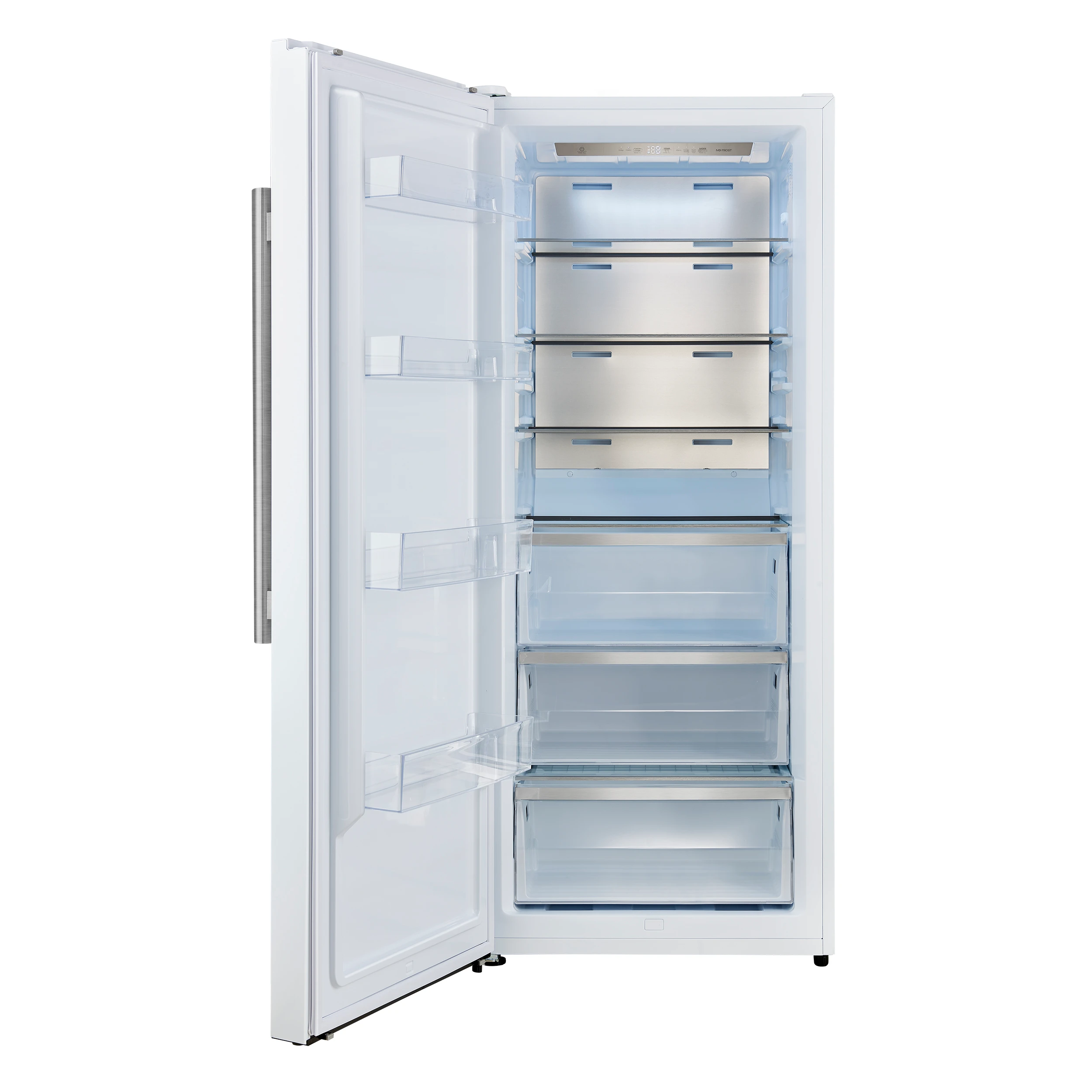 Maderno 28-Inch Convertible Upright Freezer/Refrigerator in White with Antique Brass Handle, 13.6 cu.ft., Left Swing FFFFD172228WHTLS