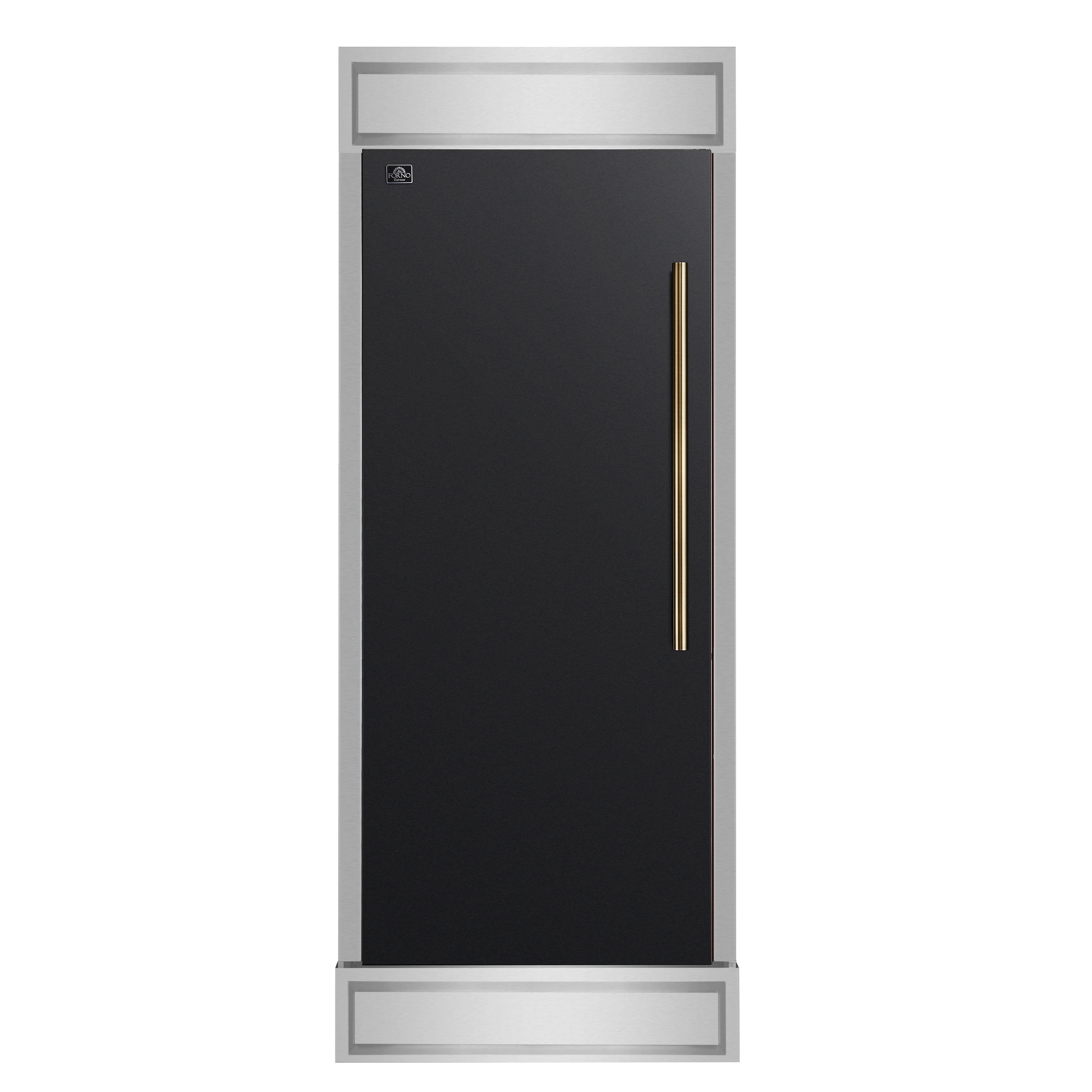 Maderno 28-Inch Built-In Convertible Refrigerator in with Antique Brass, 13.6 cu.ft, Left Swing, Decorative Grill, ENERGY STAR Certified FFFFD172232LMGBLK