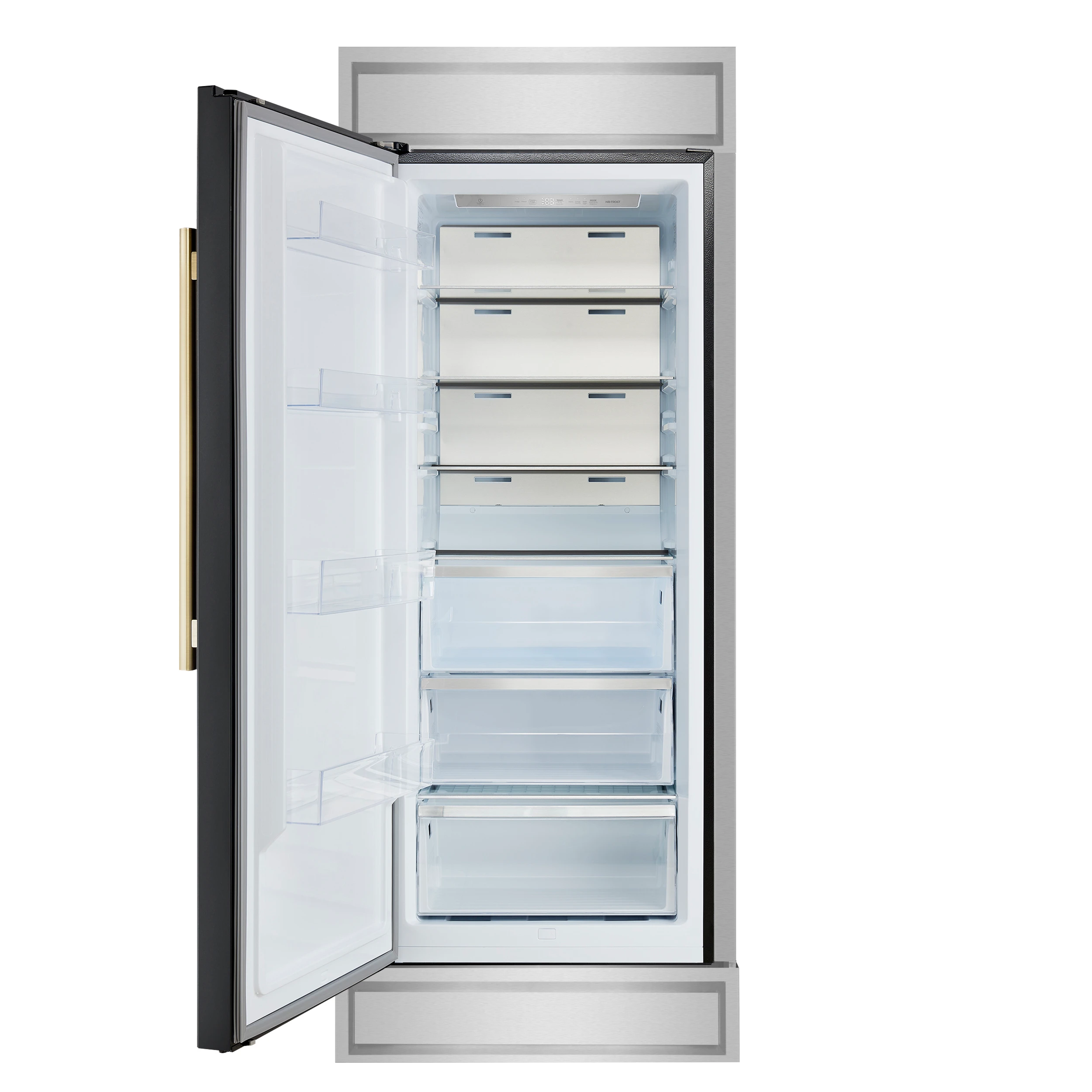Maderno 28-Inch Built-In Convertible Refrigerator in with Antique Brass, 13.6 cu.ft, Left Swing, Decorative Grill, ENERGY STAR Certified FFFFD172232LMGBLK