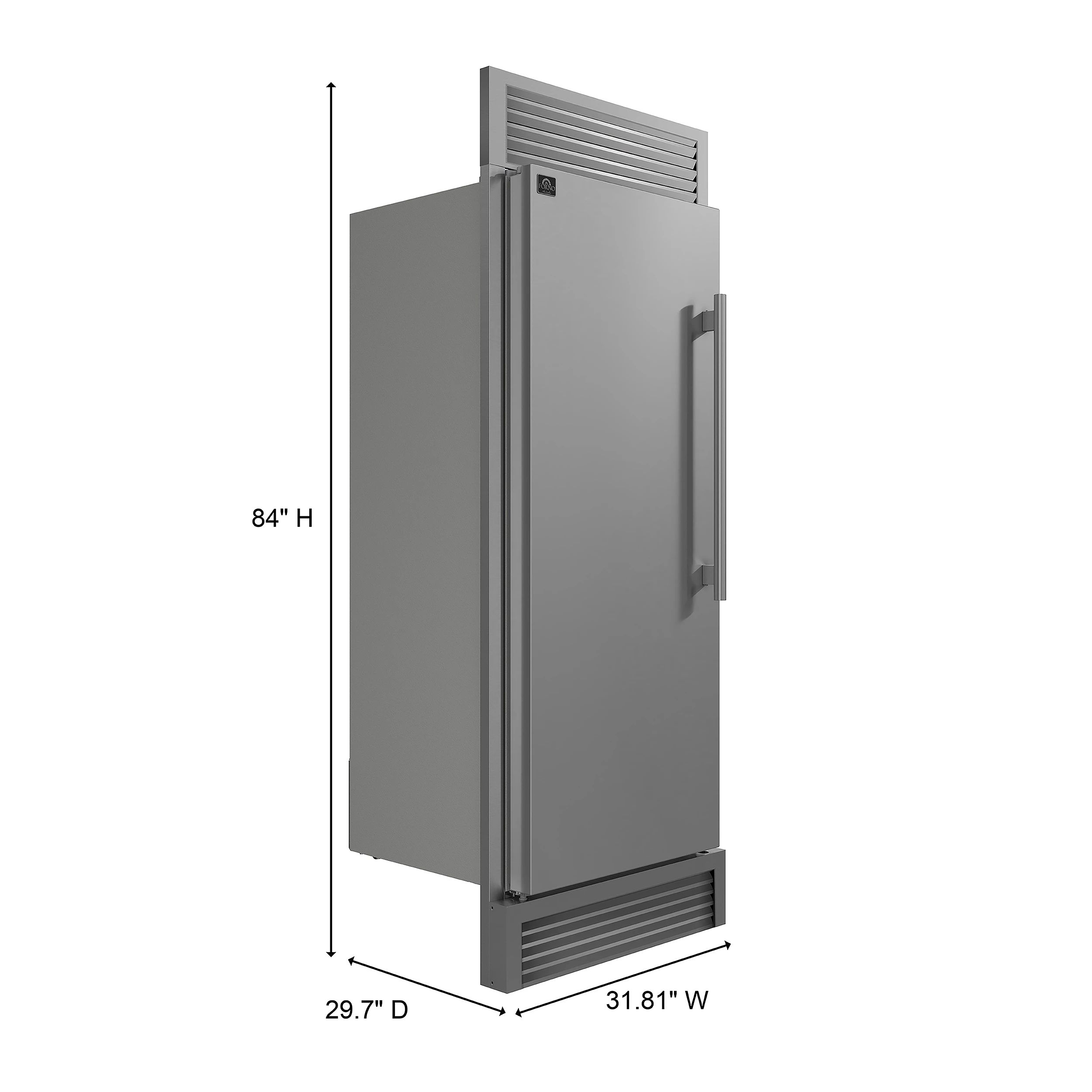 Maderno 28" Built-In Convertible Refrigerator, 13.6 cu.ft. Left Swing with Decorative Grill - 32" Wide FFFFD172232LSG