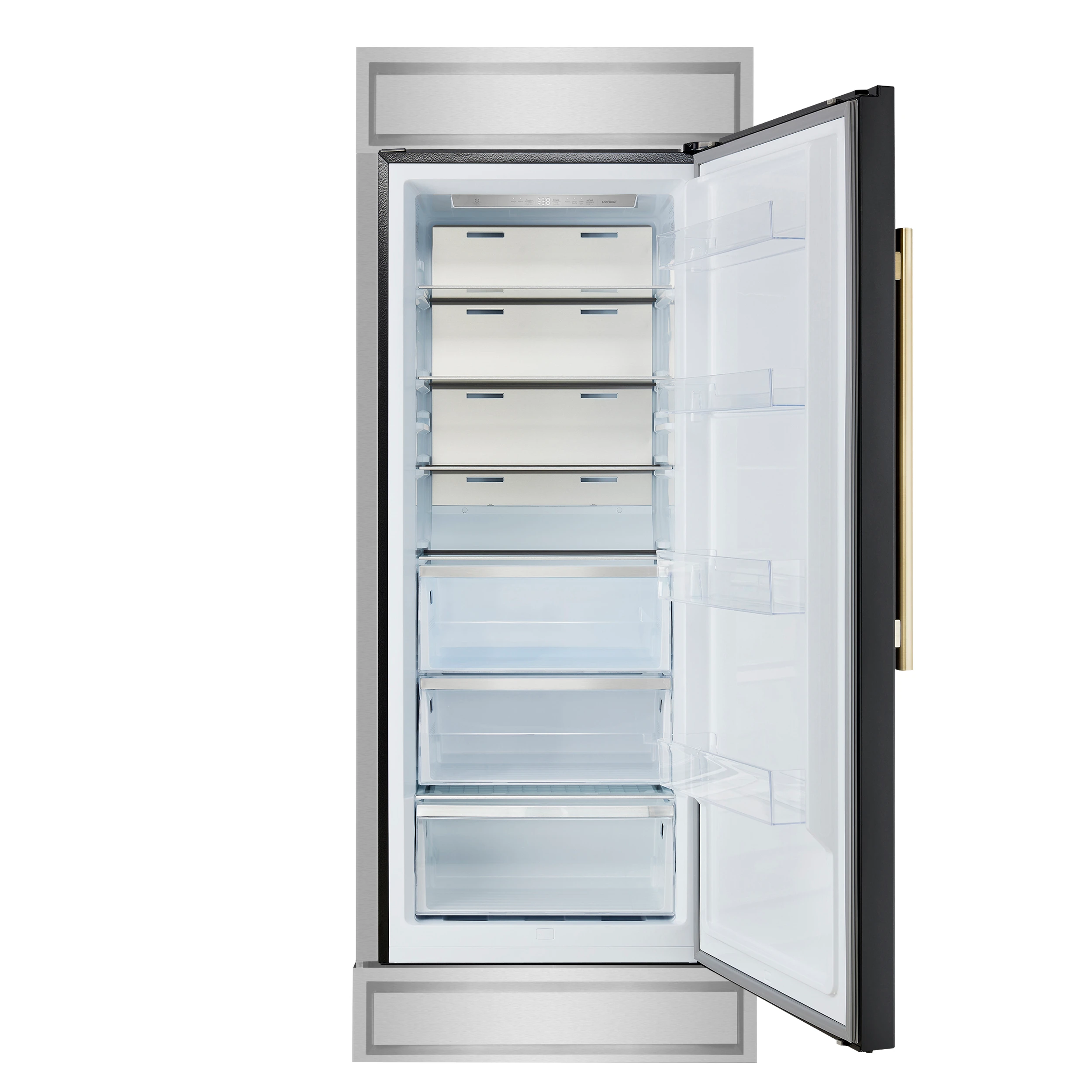 Maderno 28-Inch Built-In Convertible Refrigerator in with Antique Brass Handle, 13.6 cu.ft. Right Swing with Decorative Grill - 32-Inch Wide FFFFD172232RMGBLK
