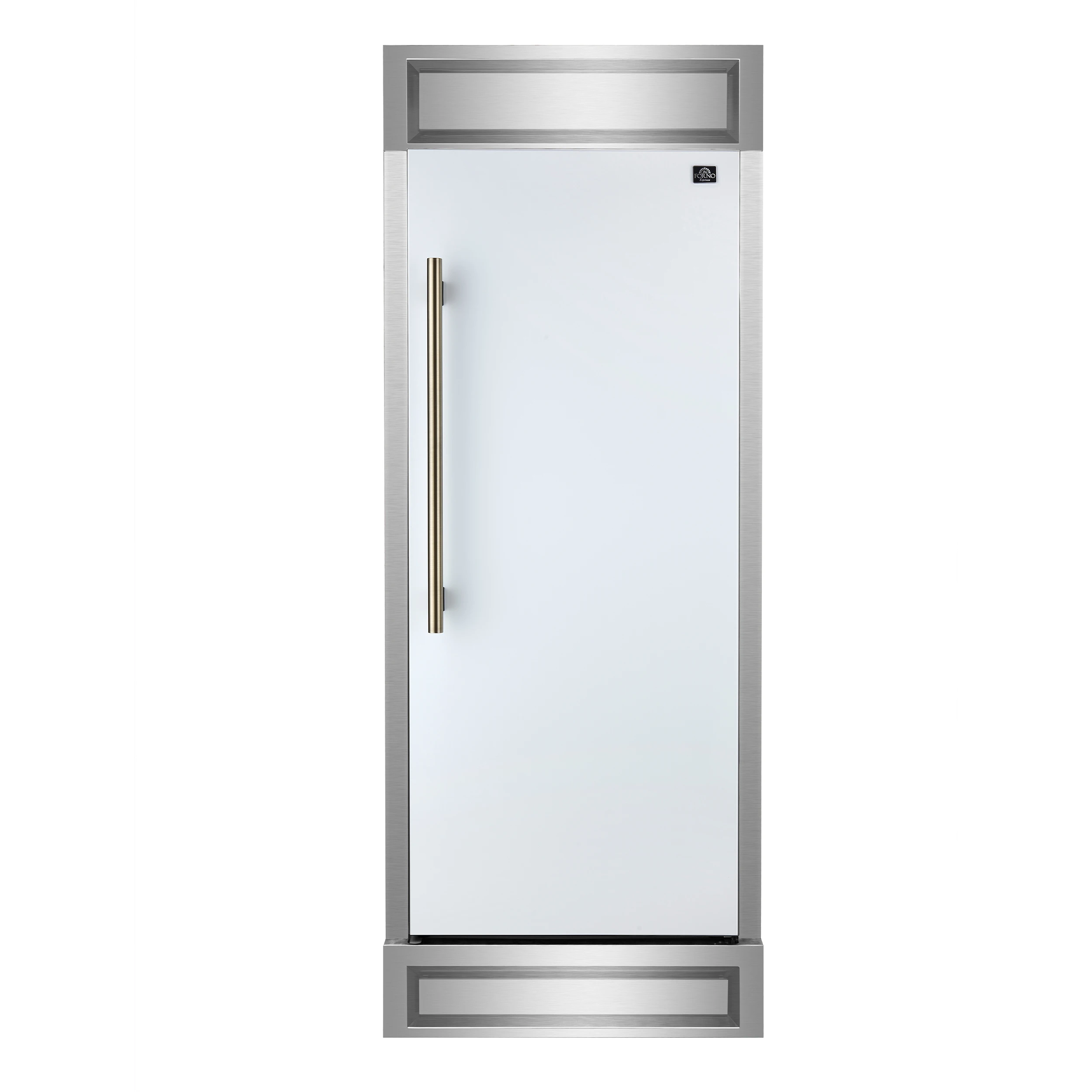 Maderno 28-Inch Built-In Convertible Refrigerator in with Antique Brass Handle, 13.6 cu.ft. Right Swing with Decorative Grill - 32-Inch Wide FFFFD172232RMGWHT