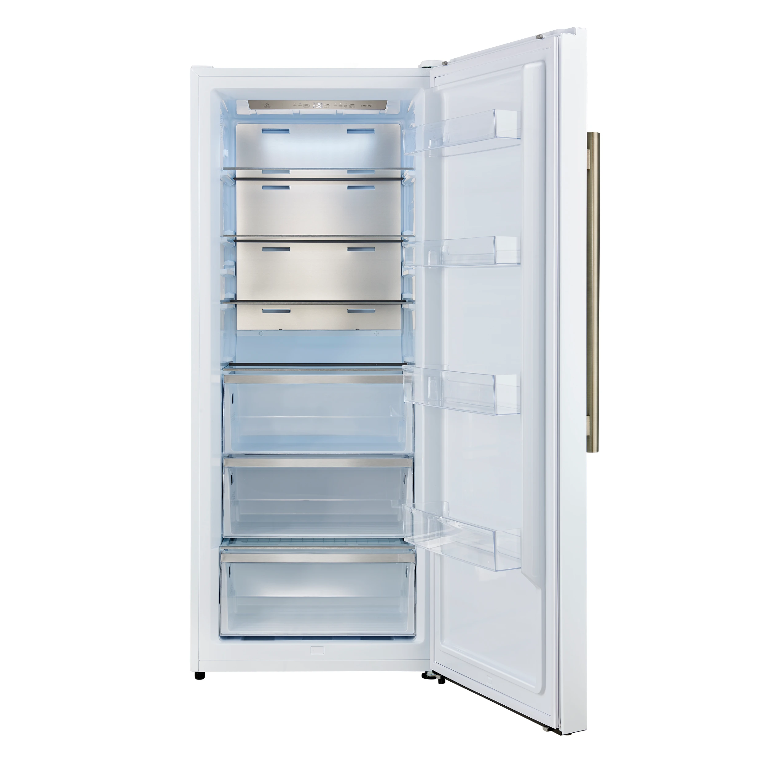 Maderno 28-Inch Built-In Convertible Refrigerator in White with Antique Brass Handle, 13.6 cu.ft. Right Swing with Decorative Trim - 32-Inch Wide FFFFD172232RSGWHT
