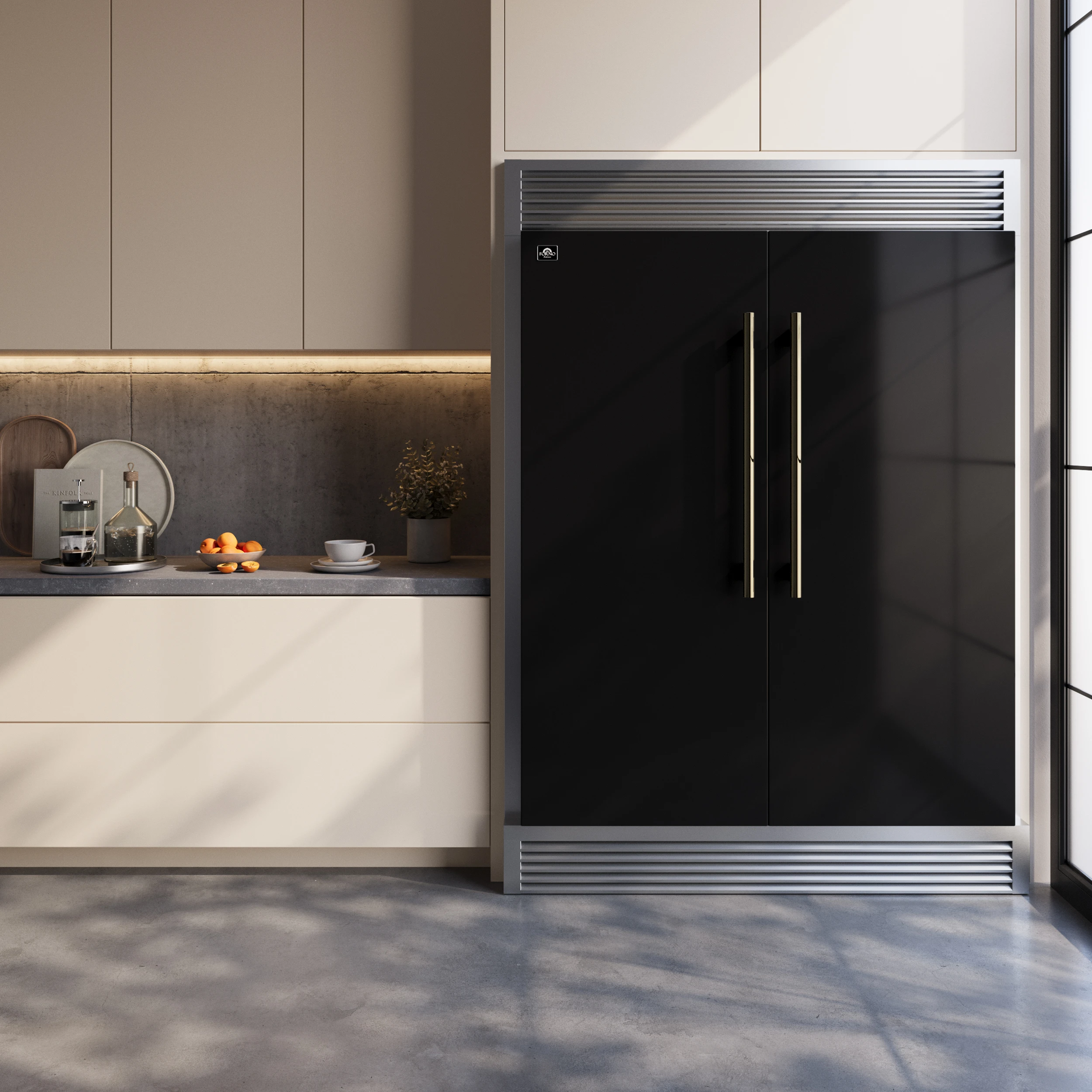 Maderno 2-28-Inch Wide Convertible Refrigerator/Freezer in , Decorative Trim Grill, 27.2 cu.ft, 84-Inch High, ENERGY STAR Certified FFFFD172260SGBLK