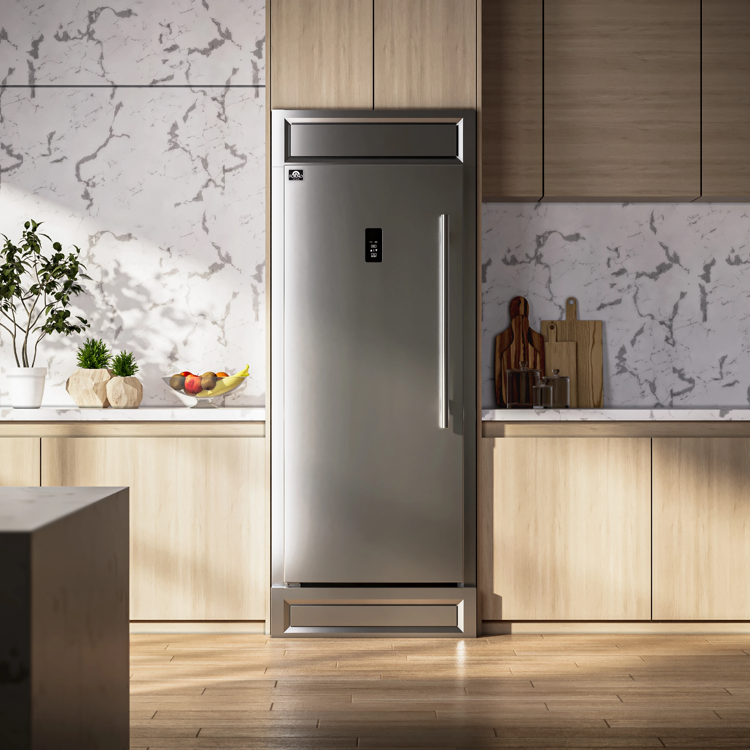 Fortezza 32 Inch Left-Swing Freezer with Trim Kit, , with Automatic Ice Maker FFFFD173832LMG
