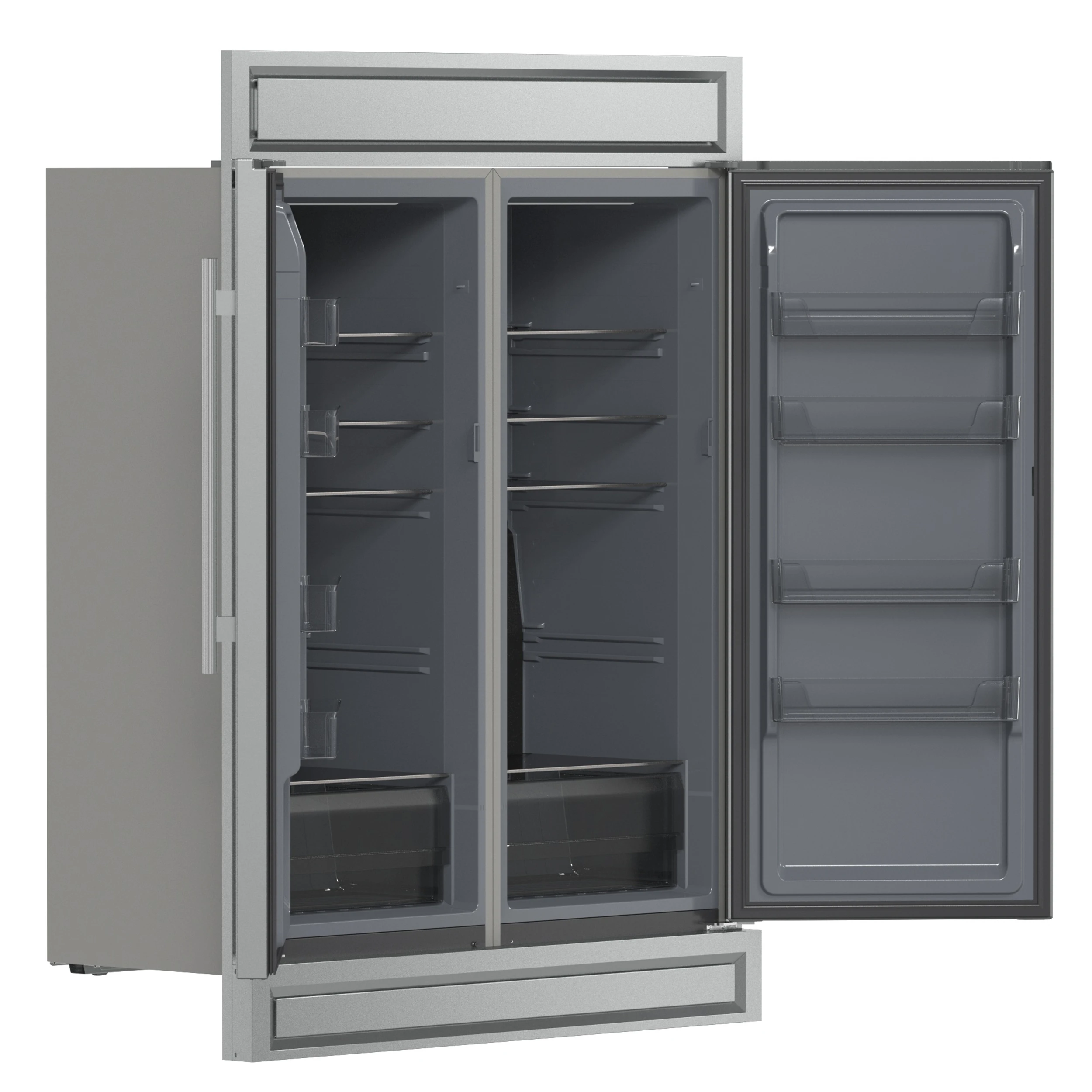 Fortezza 60 Inch Convertible Refrigerator/Freezer with Modern Trim Kit, Stainless Steel, Total No Frost, with Automatic Ice Maker FFFFD173860MG