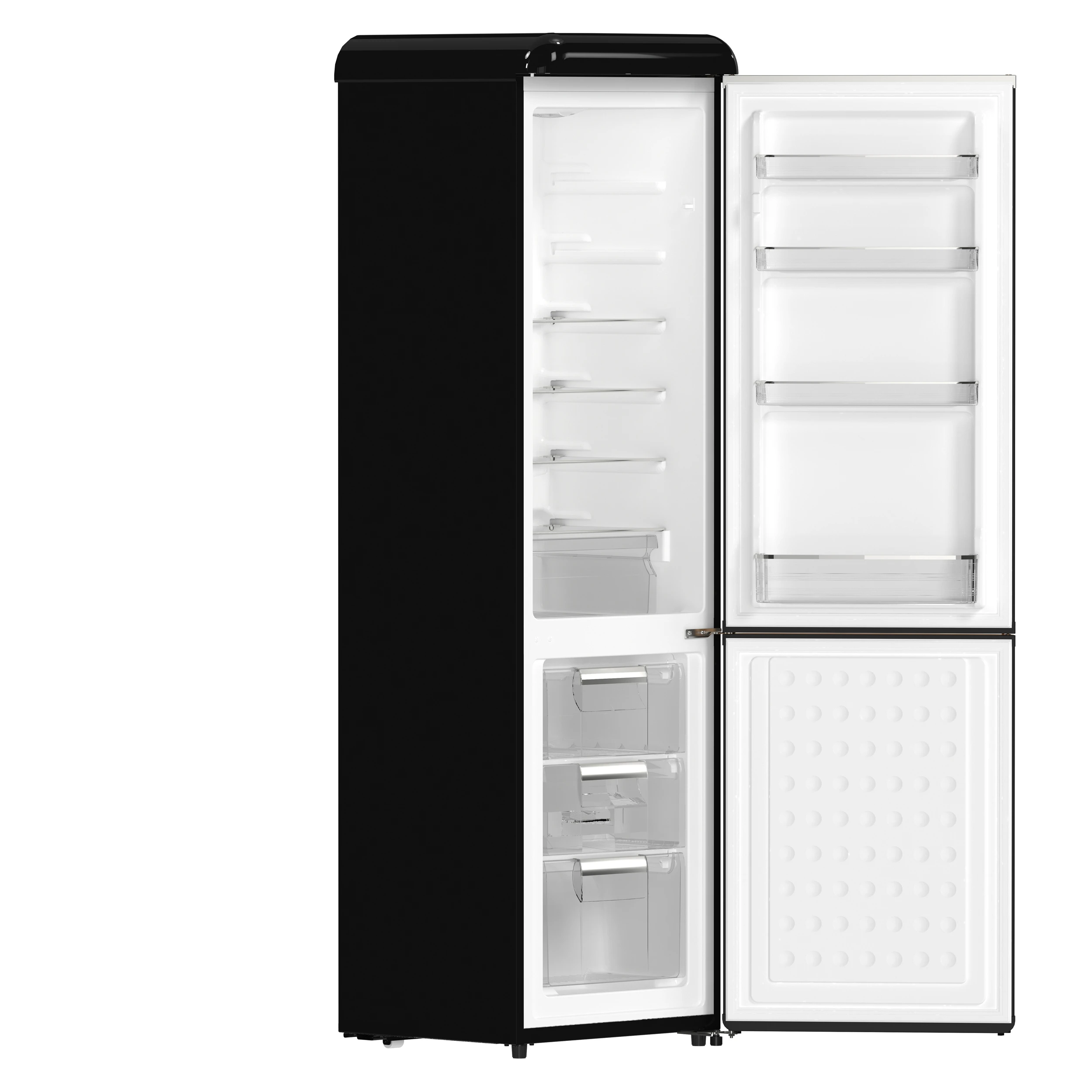 Storico 22-Inch Retro bottom freezer Fridge in , 9 cu.ft, copper-tone handle FFFFD174522BLK