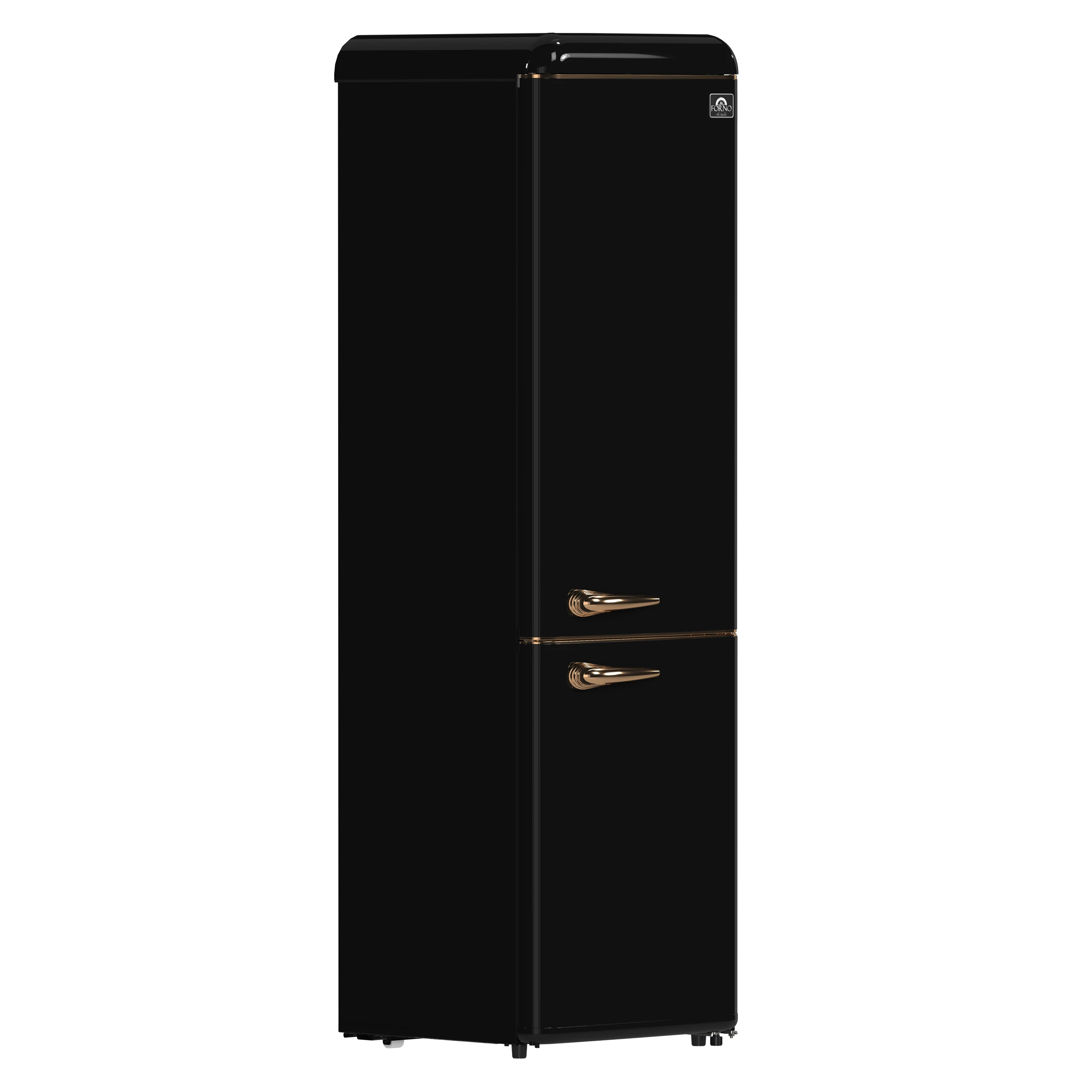 Storico 22-Inch Retro bottom freezer Fridge in , 9 cu.ft, copper-tone handle FFFFD174522BLK