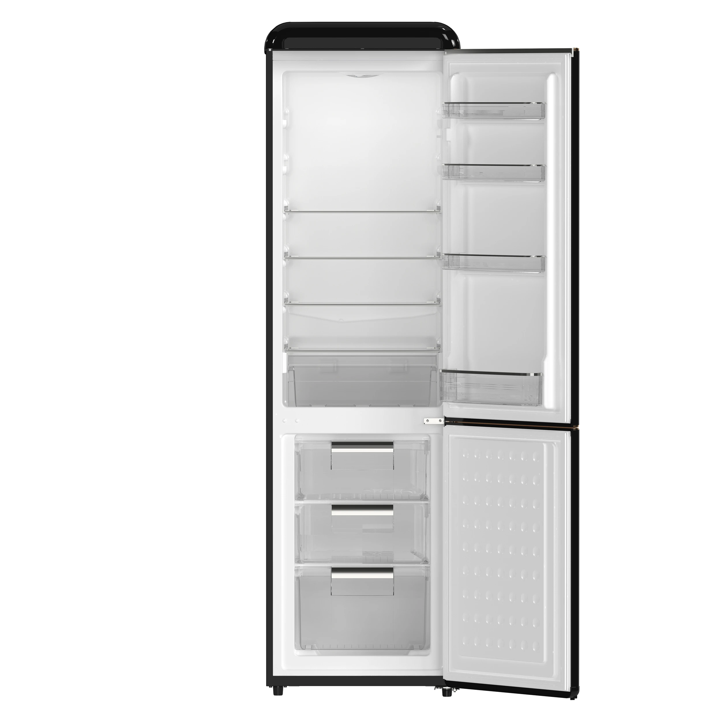 Storico 22-Inch Retro bottom freezer Fridge in , 9 cu.ft, copper-tone handle FFFFD174522BLK