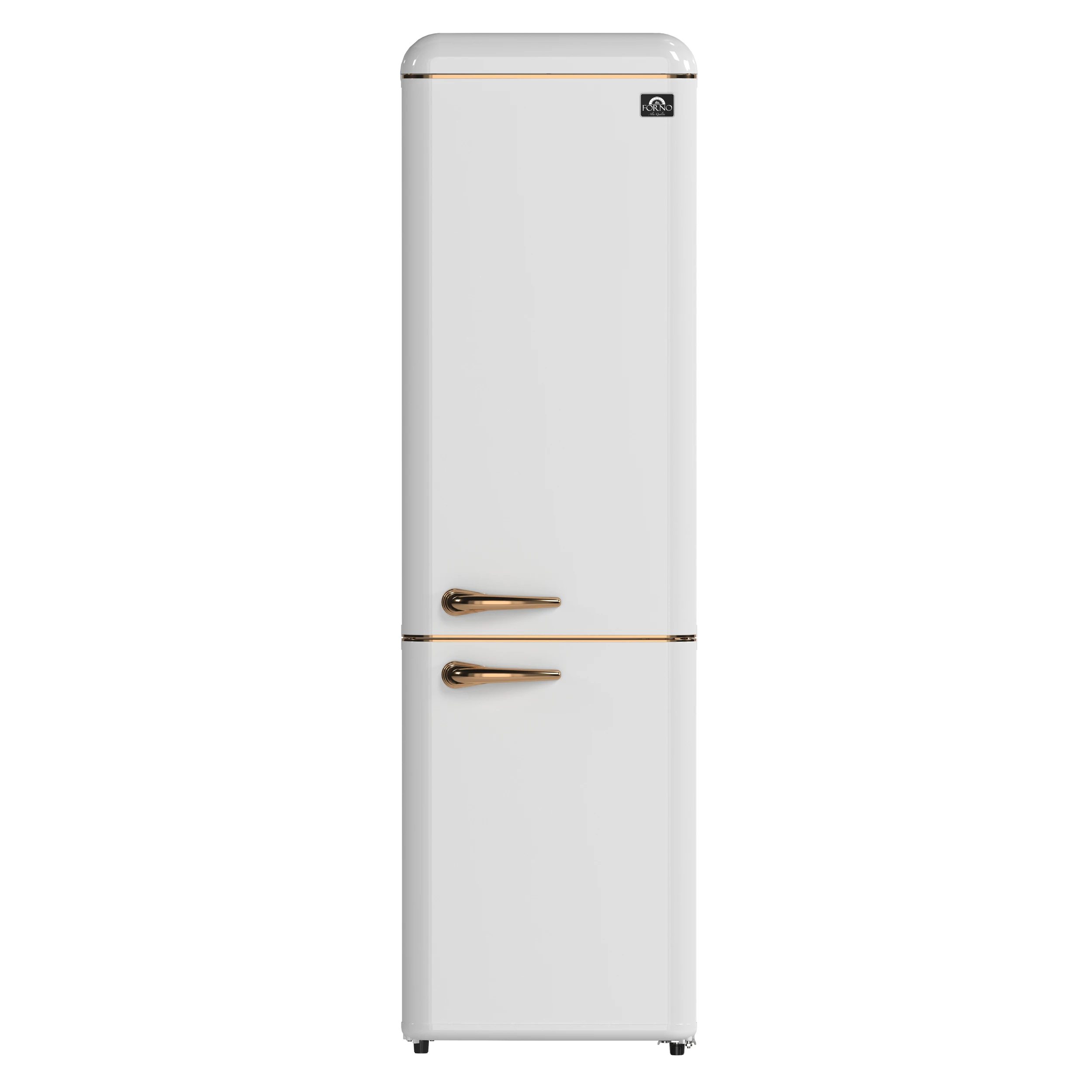 Storico 22-Inch Retro bottom freezer Fridge in , 9 cu.ft, copper-tone handle FFFFD174522WHT
