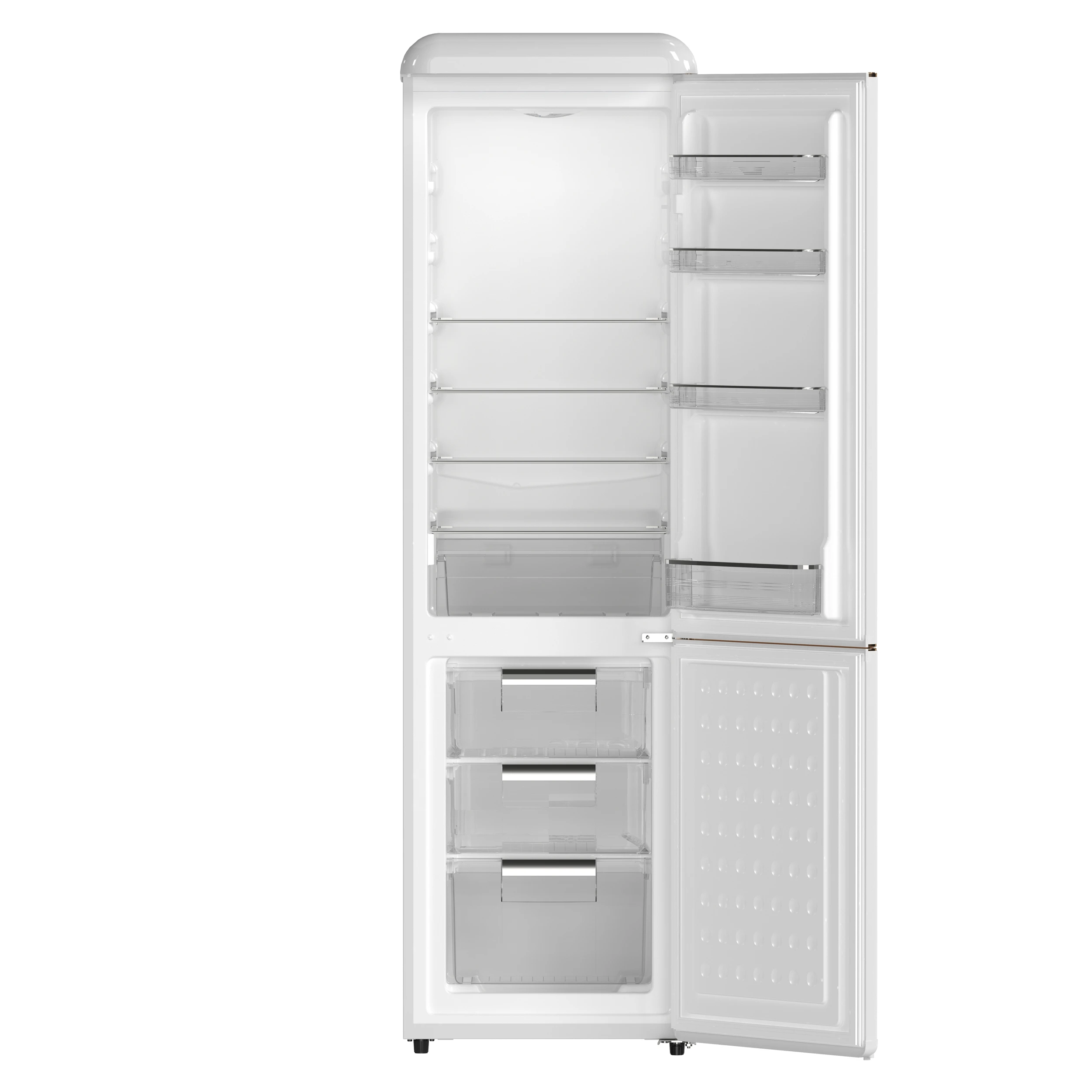 Storico 22-Inch Retro bottom freezer Fridge in , 9 cu.ft, copper-tone handle FFFFD174522WHT